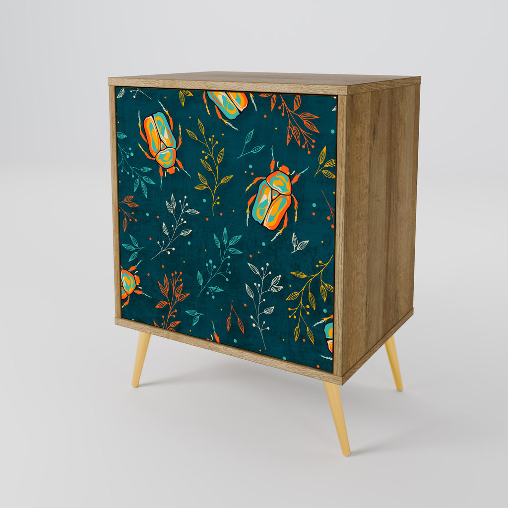 AUTUMN INSECTS 1-Door Sideboard in Oak Effect