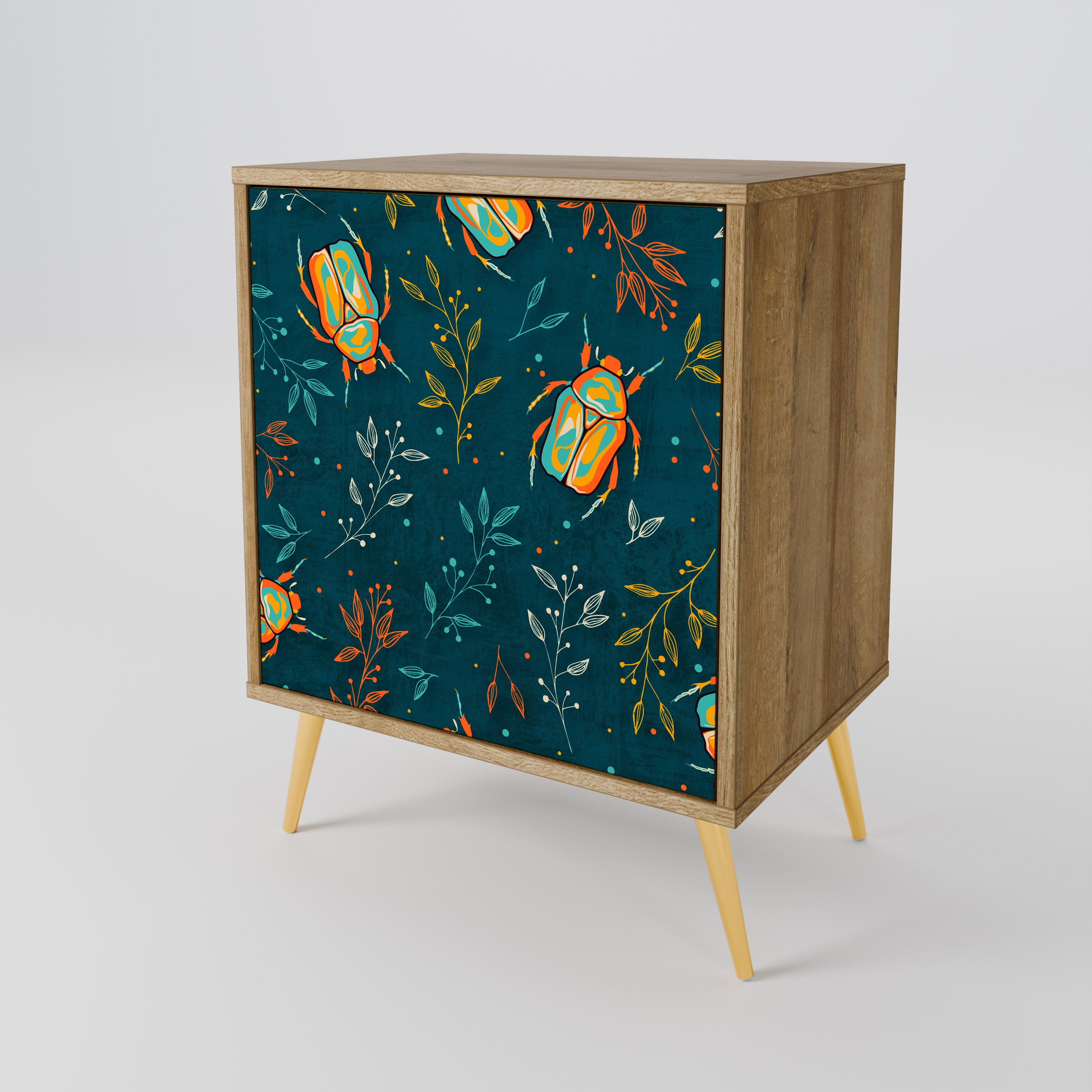 AUTUMN INSECTS 1-Door Sideboard in Oak Effect