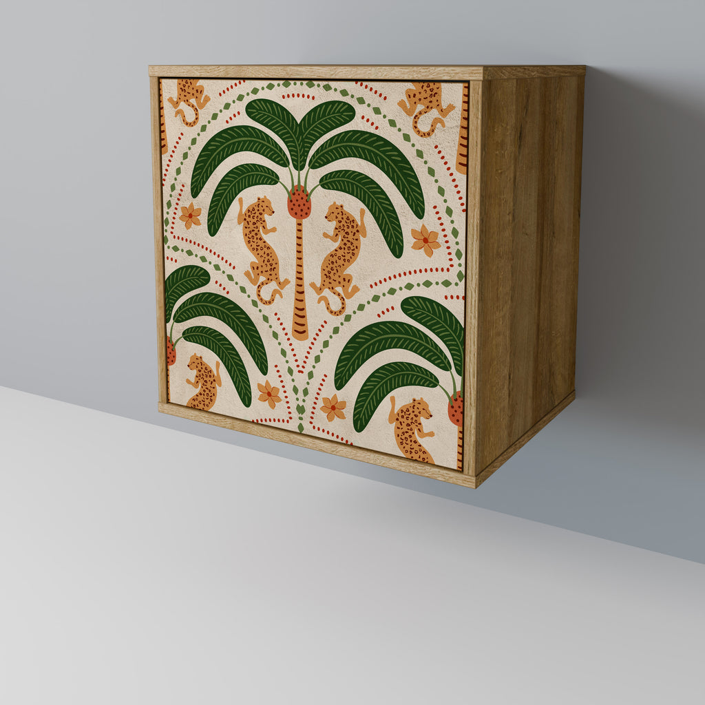 DANCING PREDATORS 1-Door Sideboard in Oak Effect