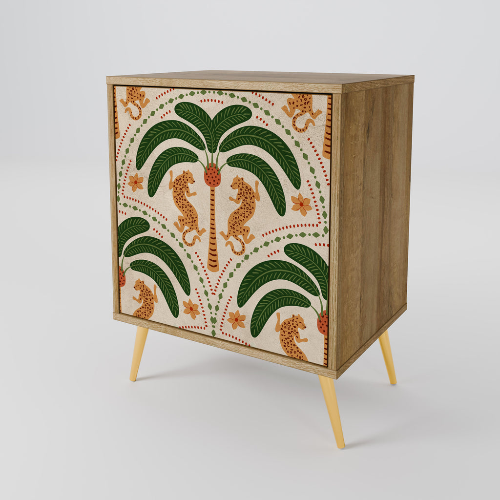 DANCING PREDATORS 1-Door Sideboard in Oak Effect