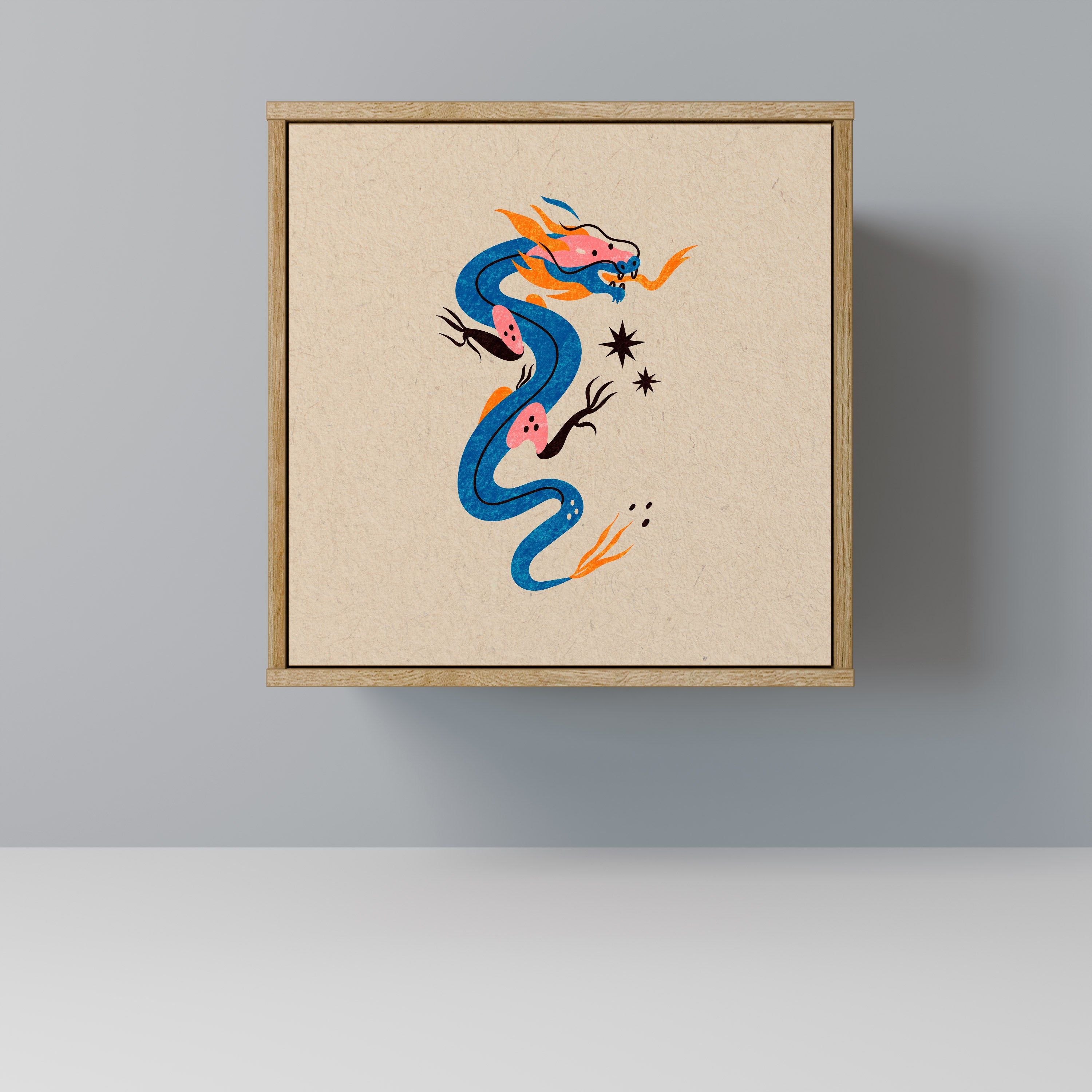 MYTHOLOGICAL CREATURES 1-Door Sideboard in Oak Effect