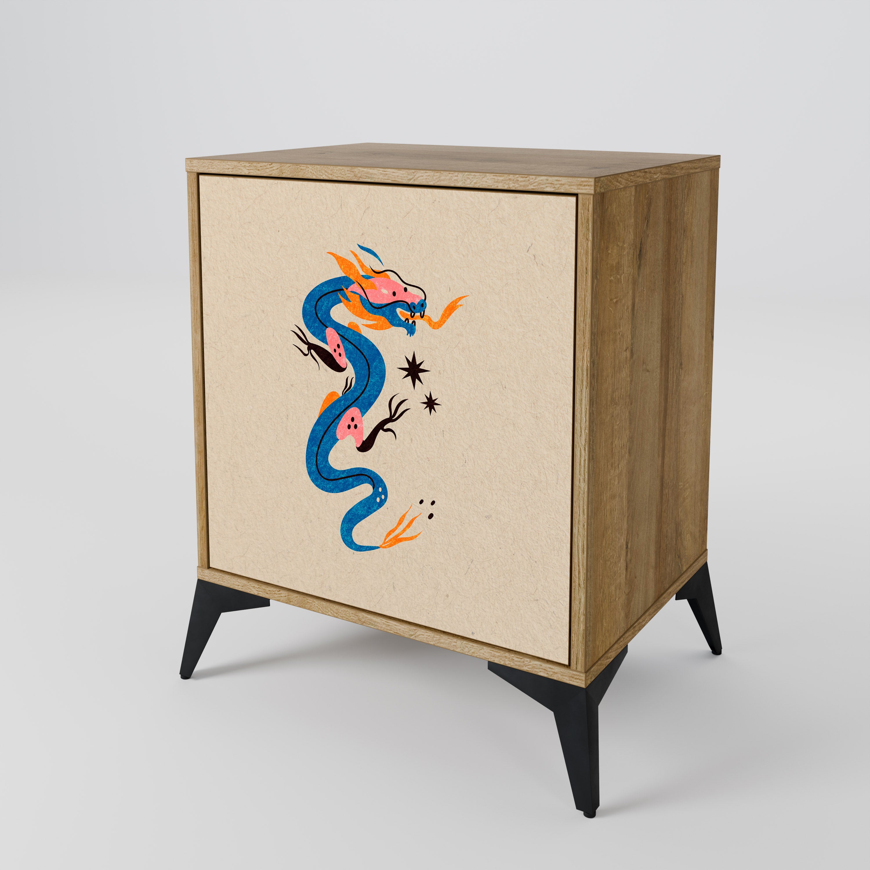 MYTHOLOGICAL CREATURES 1-Door Sideboard in Oak Effect