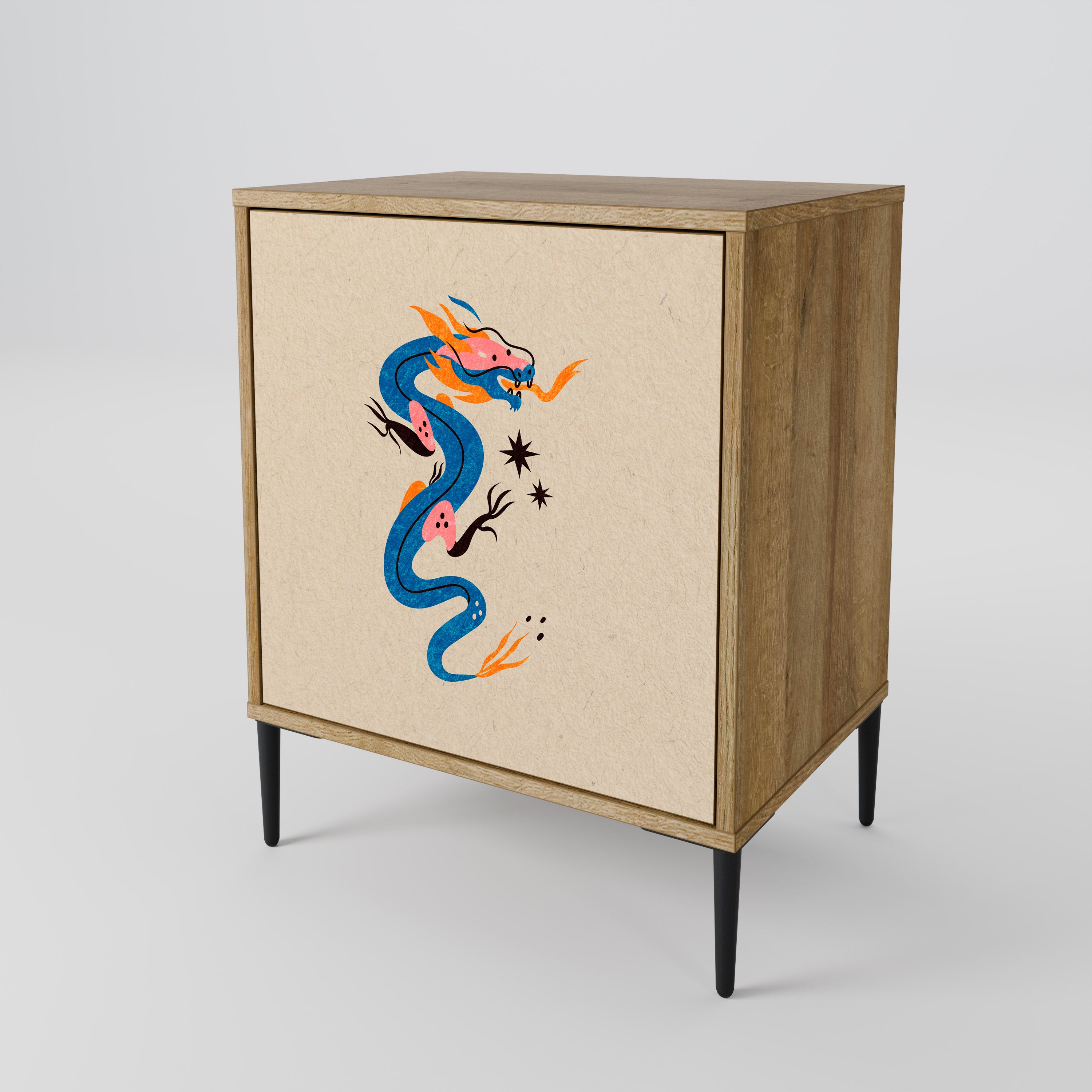 MYTHOLOGICAL CREATURES 1-Door Sideboard in Oak Effect