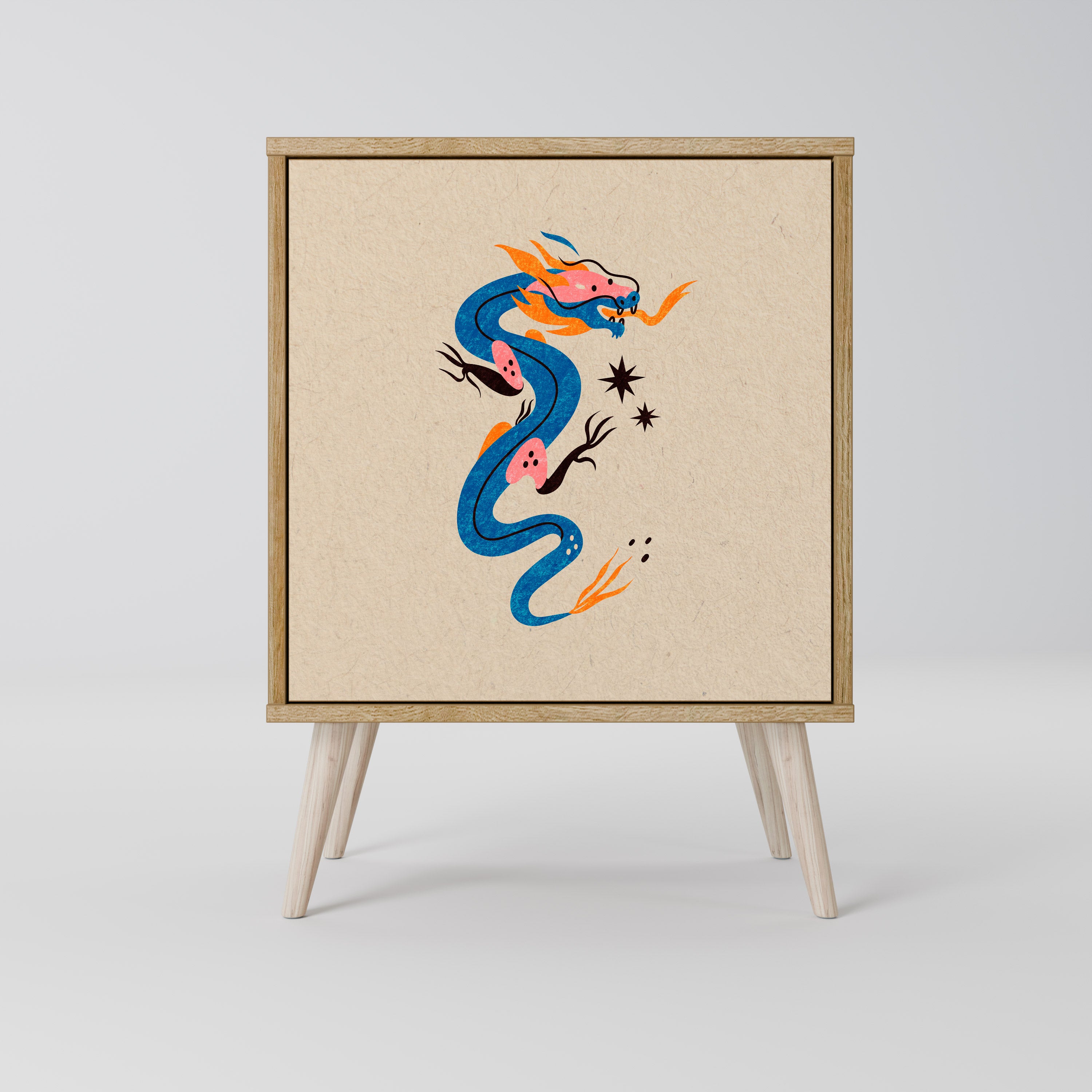 MYTHOLOGICAL CREATURES 1-Door Sideboard in Oak Effect