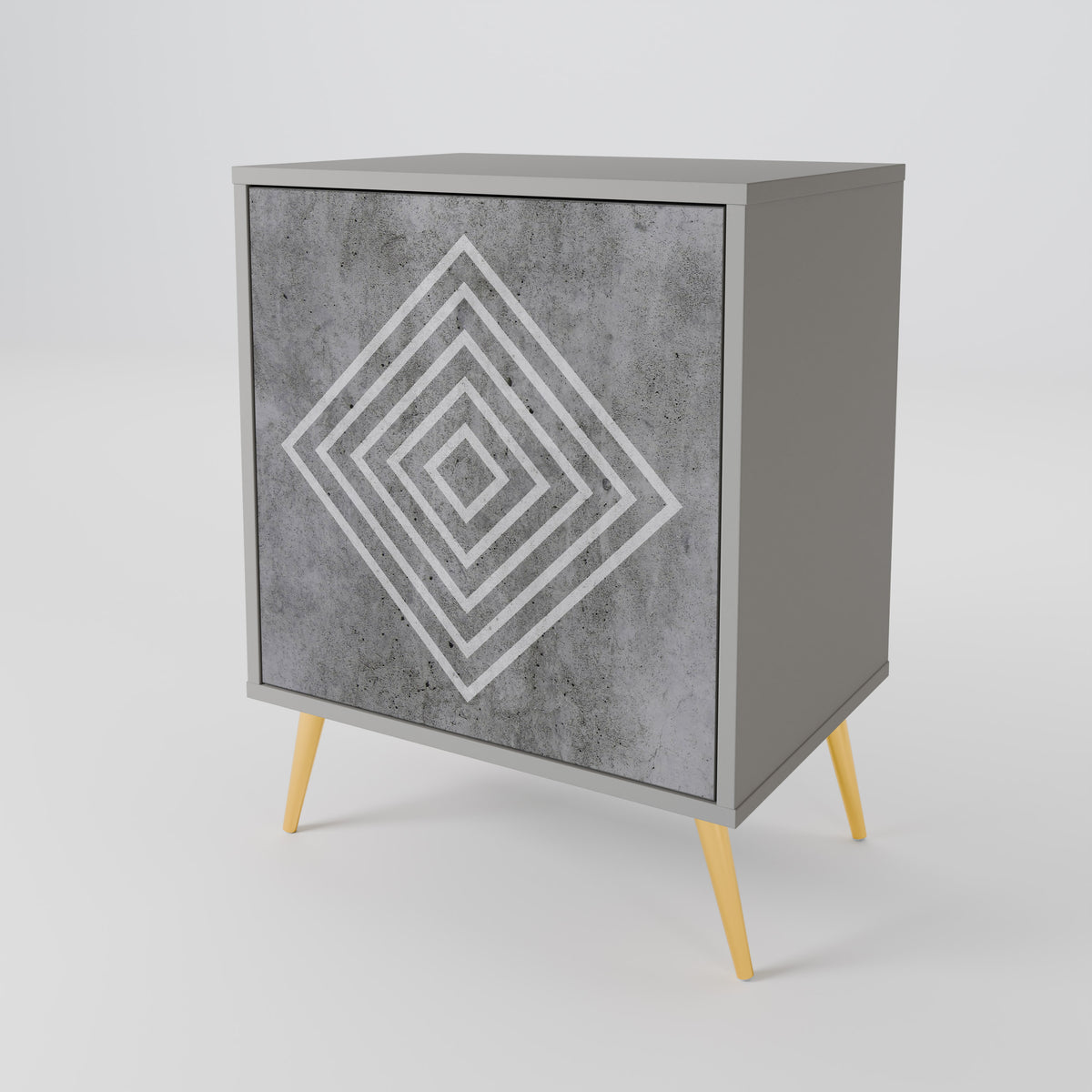 POLYGONAL ARTISTRY Skänk med en dörr
