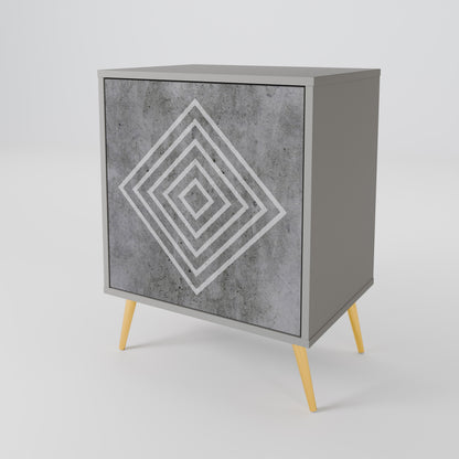 POLYGONAL ARTISTRY Skänk med en dörr