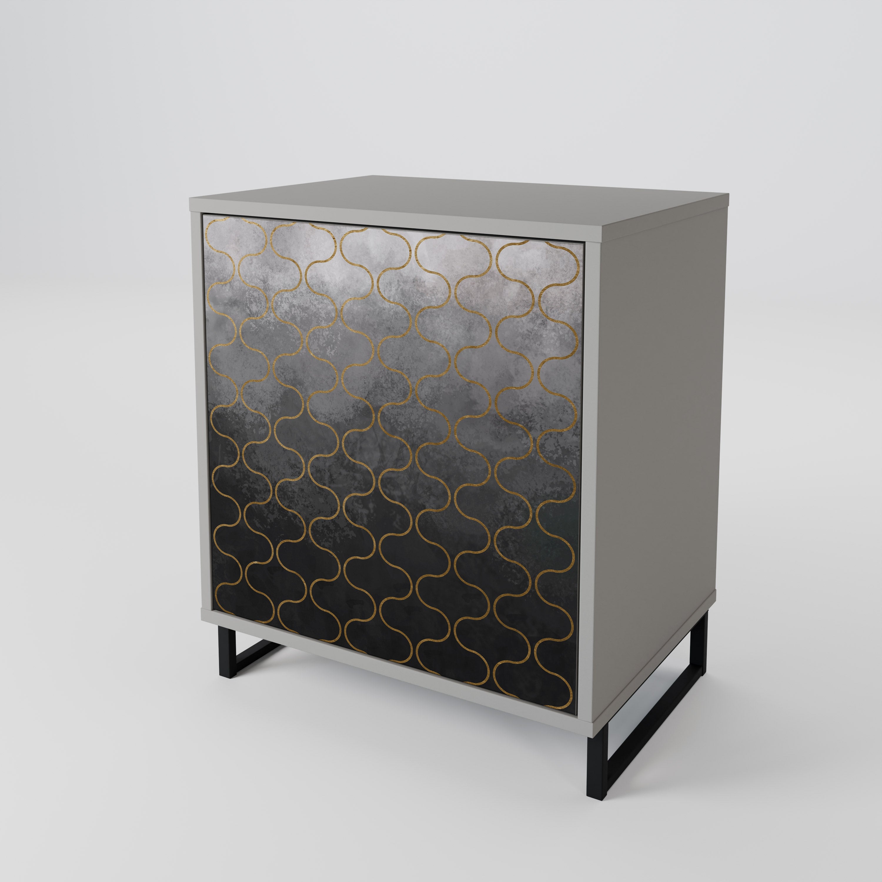 TESSELATED GRAYISH Skänk med en dörr