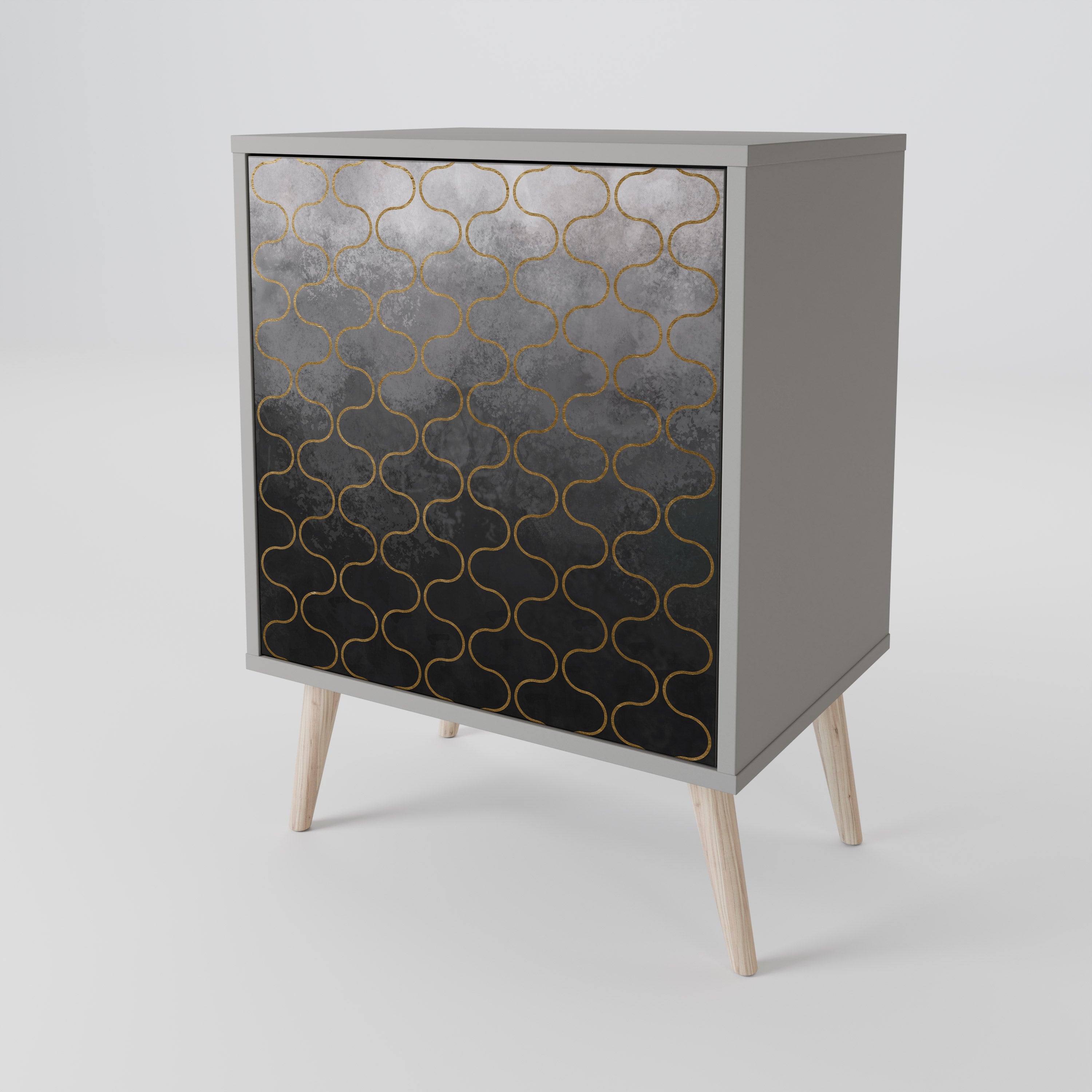 TESSELATED GRAYISH Skänk med en dörr