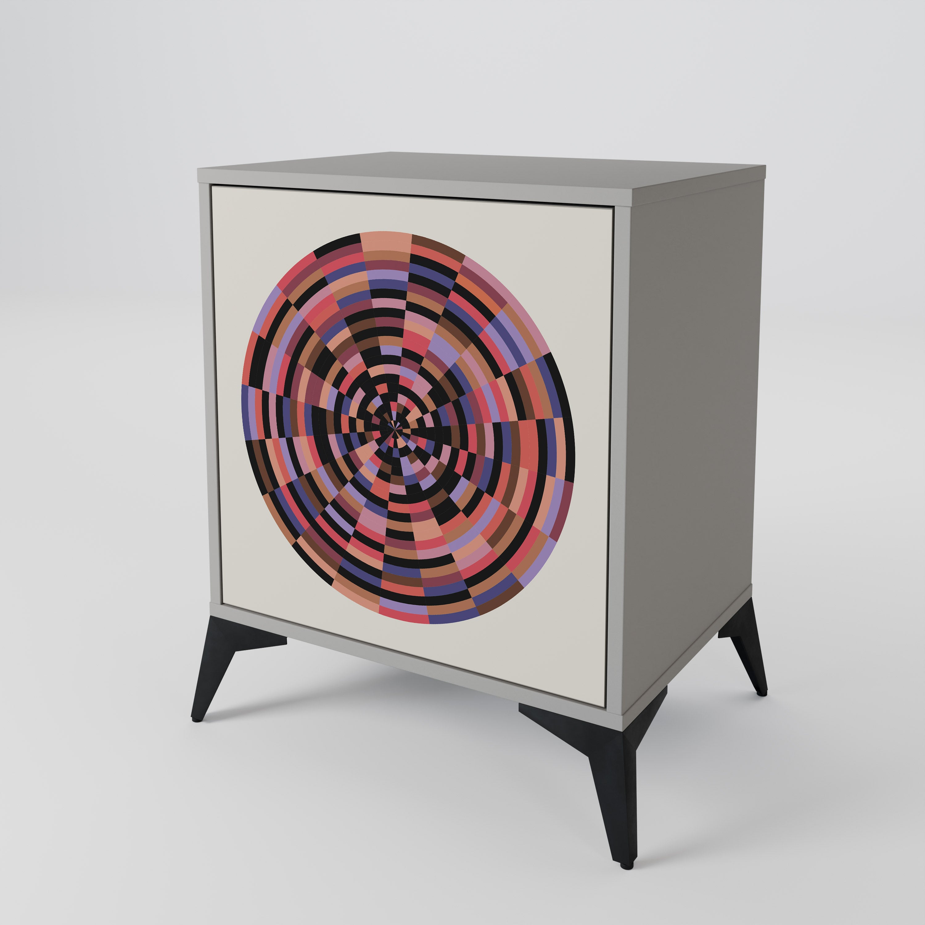 BROWN CIRCLES 1-Door Sideboard