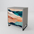 ABSTRACT LANDSCAPE 1-Door Sideboard in Grey Finish