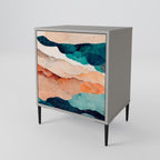 ABSTRACT LANDSCAPE 1-Door Sideboard in Grey Finish