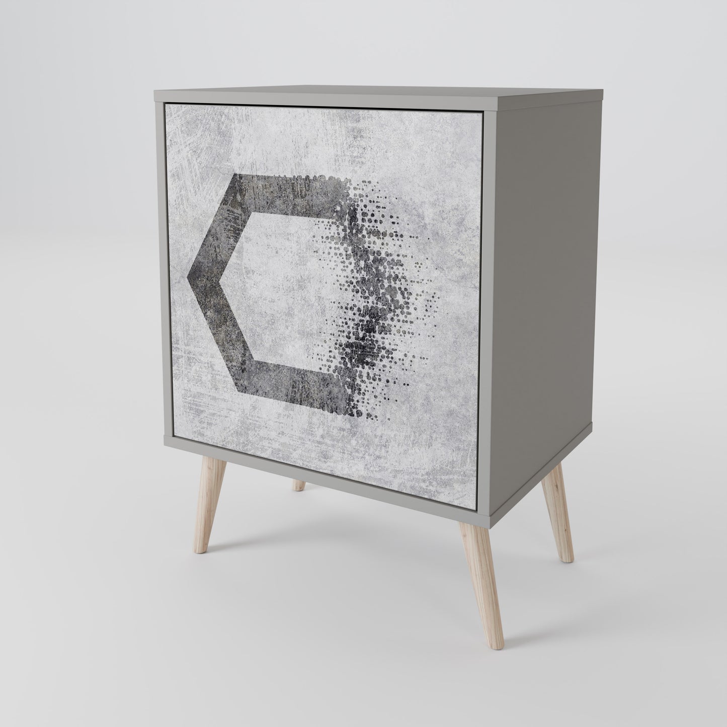 HEXAGONAL FIGURES Skänk med en dörr