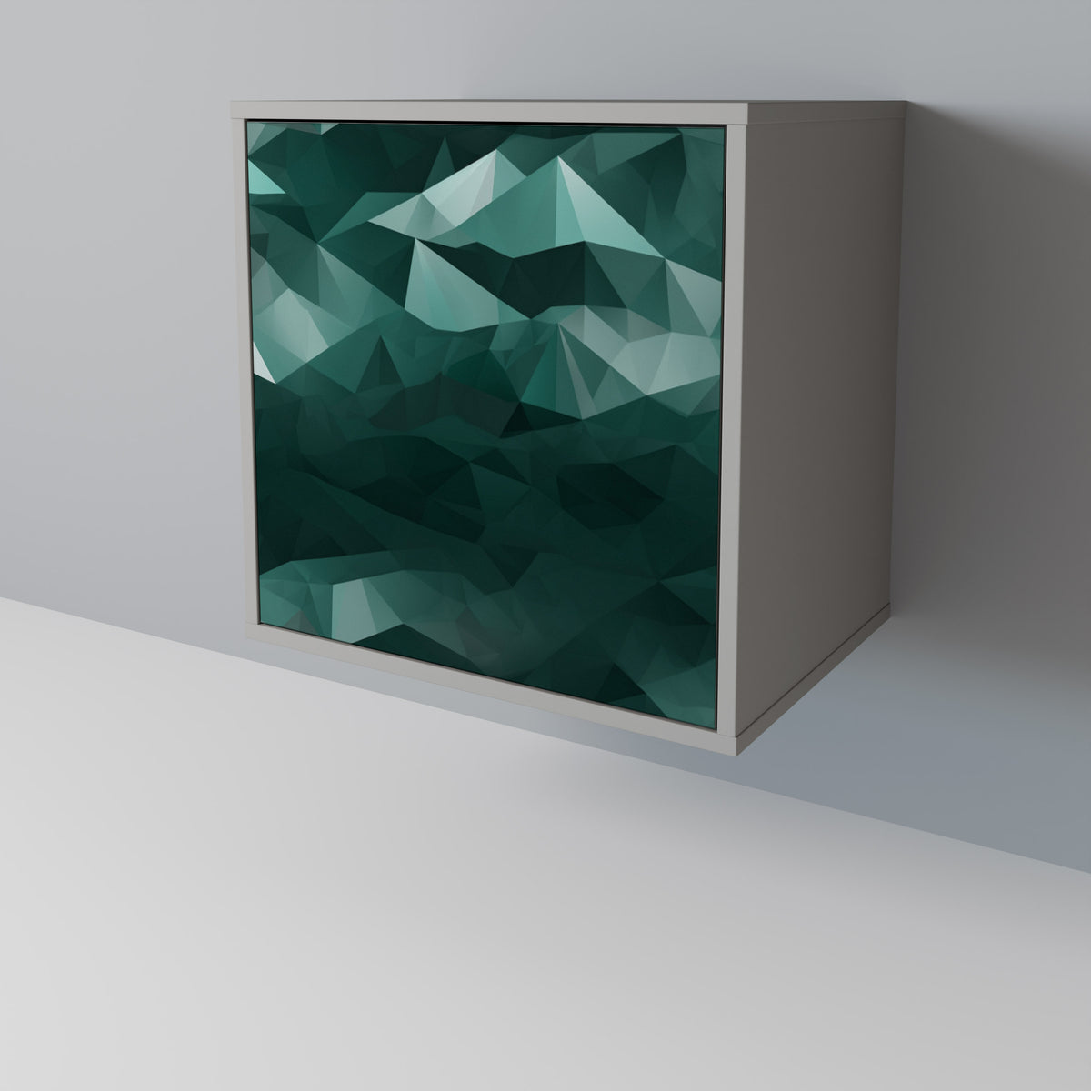 POLYGONAL FLOATING Skänk med en dörr