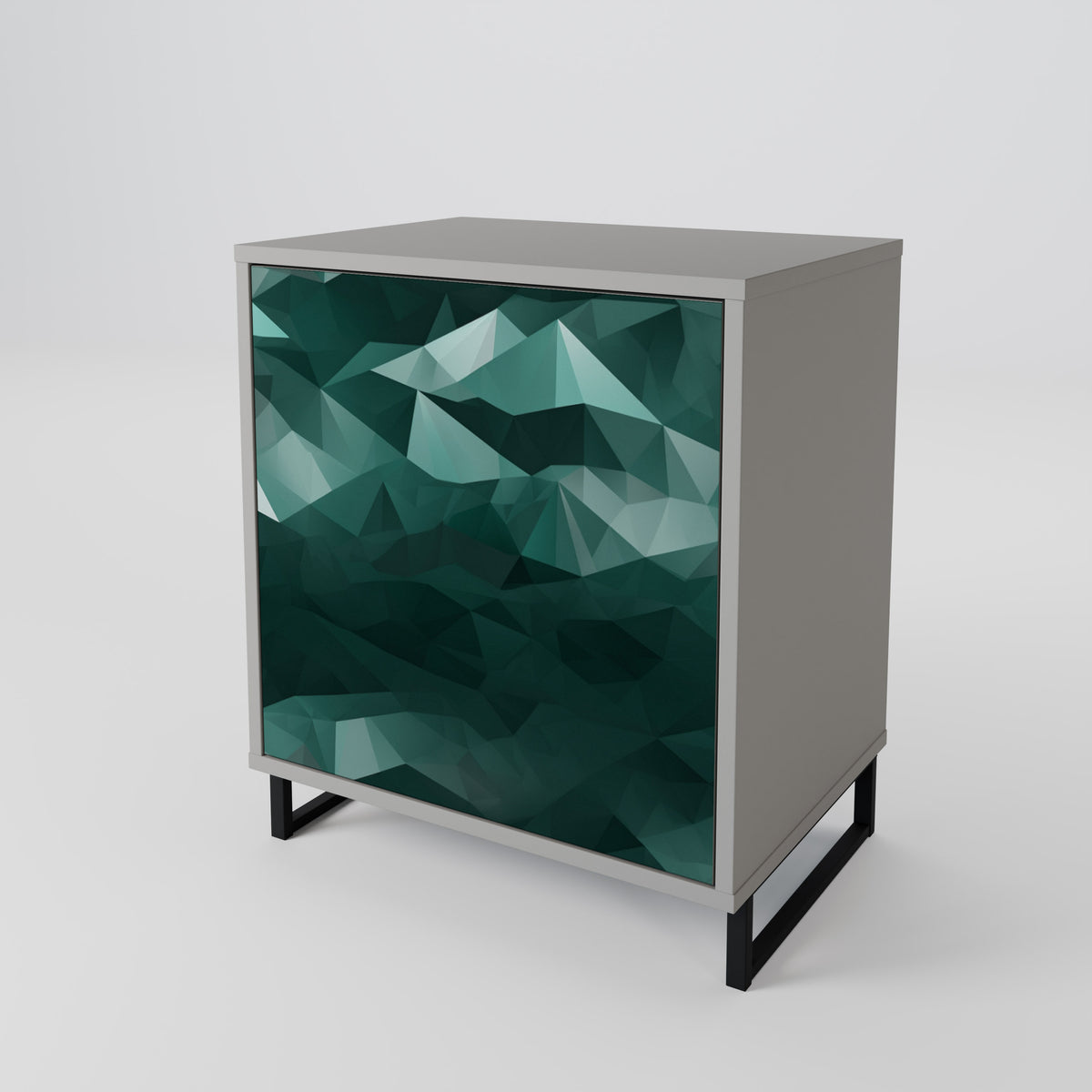 POLYGONAL FLOATING Skänk med en dörr