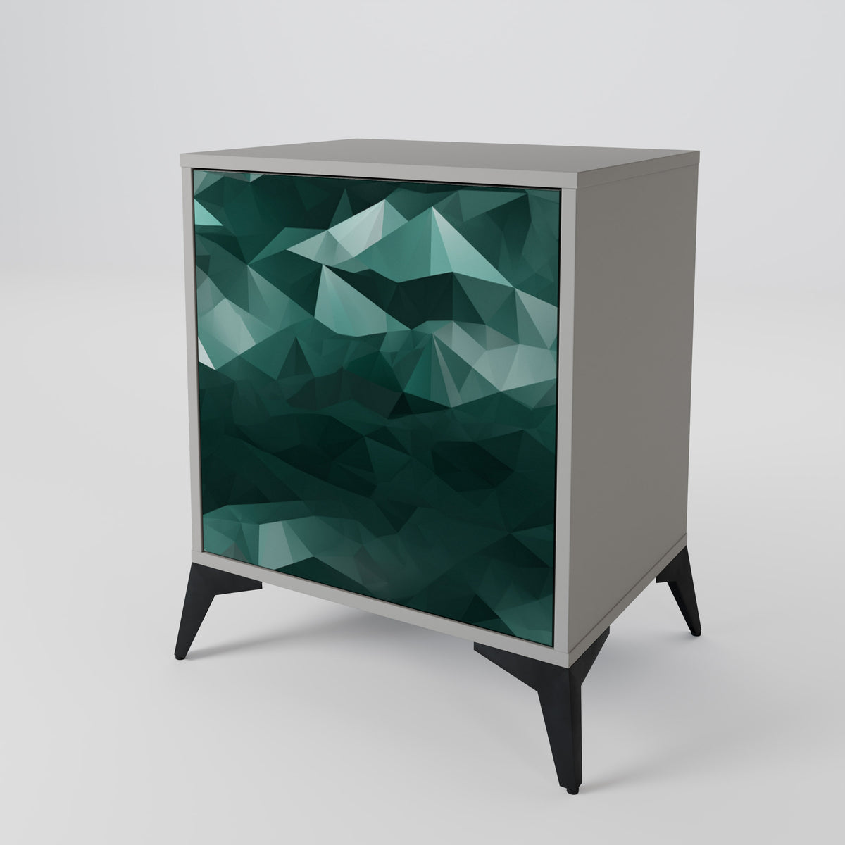 POLYGONAL FLOATING Skänk med en dörr