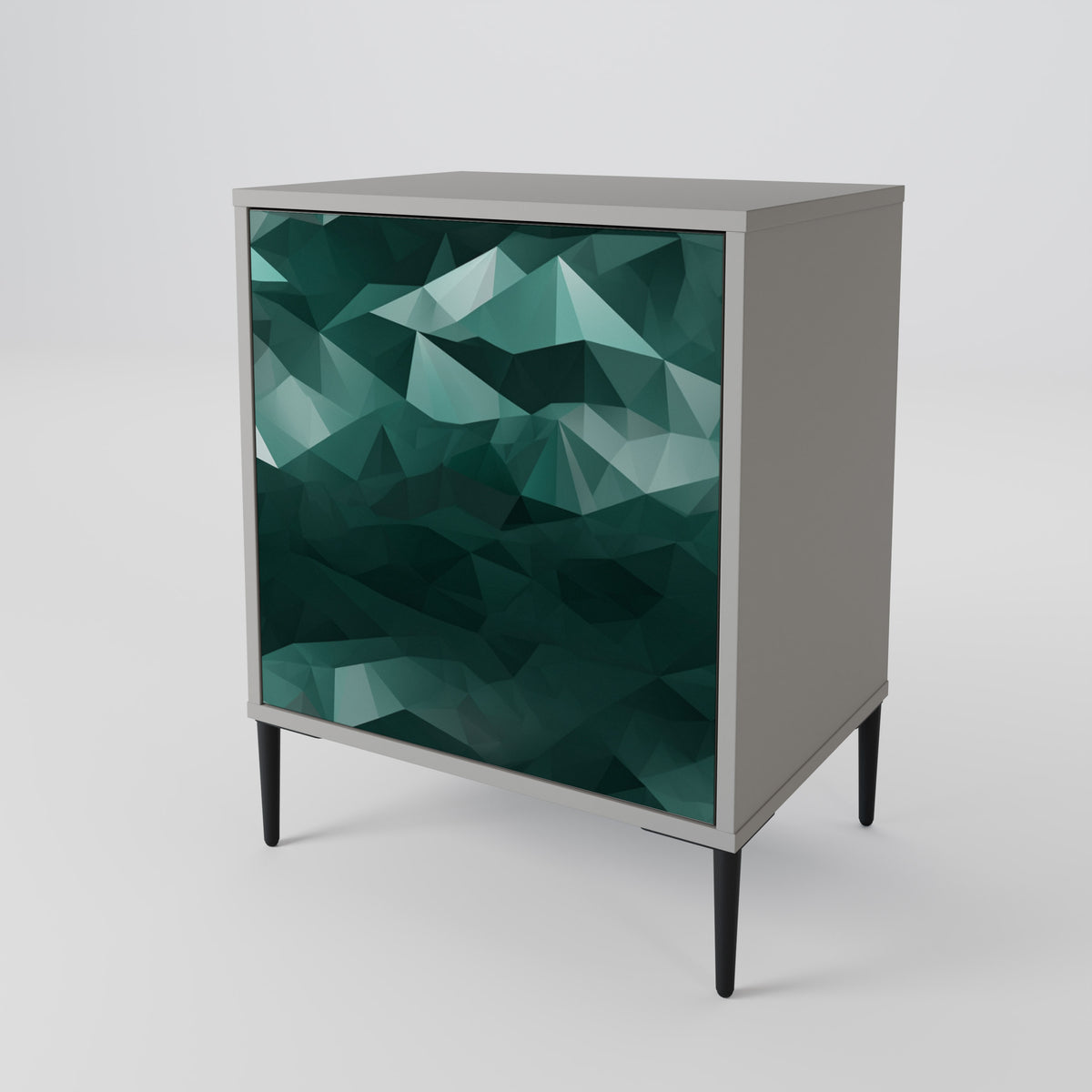 POLYGONAL FLOATING Skänk med en dörr