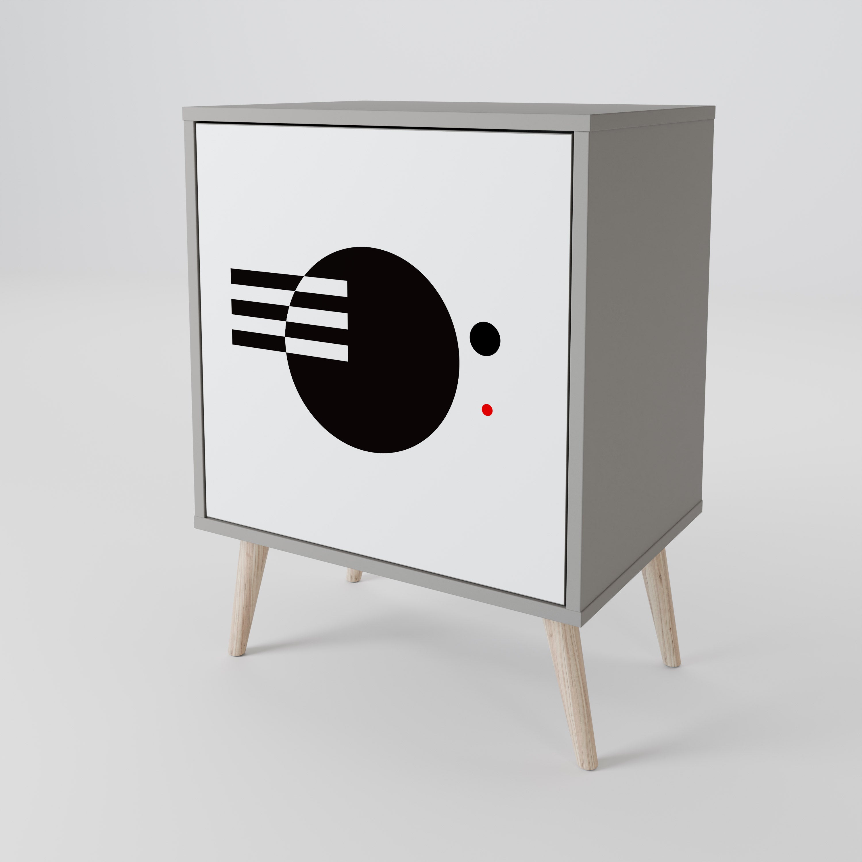 BLACK AND WHITE COMBINATION 1-Door Sideboard