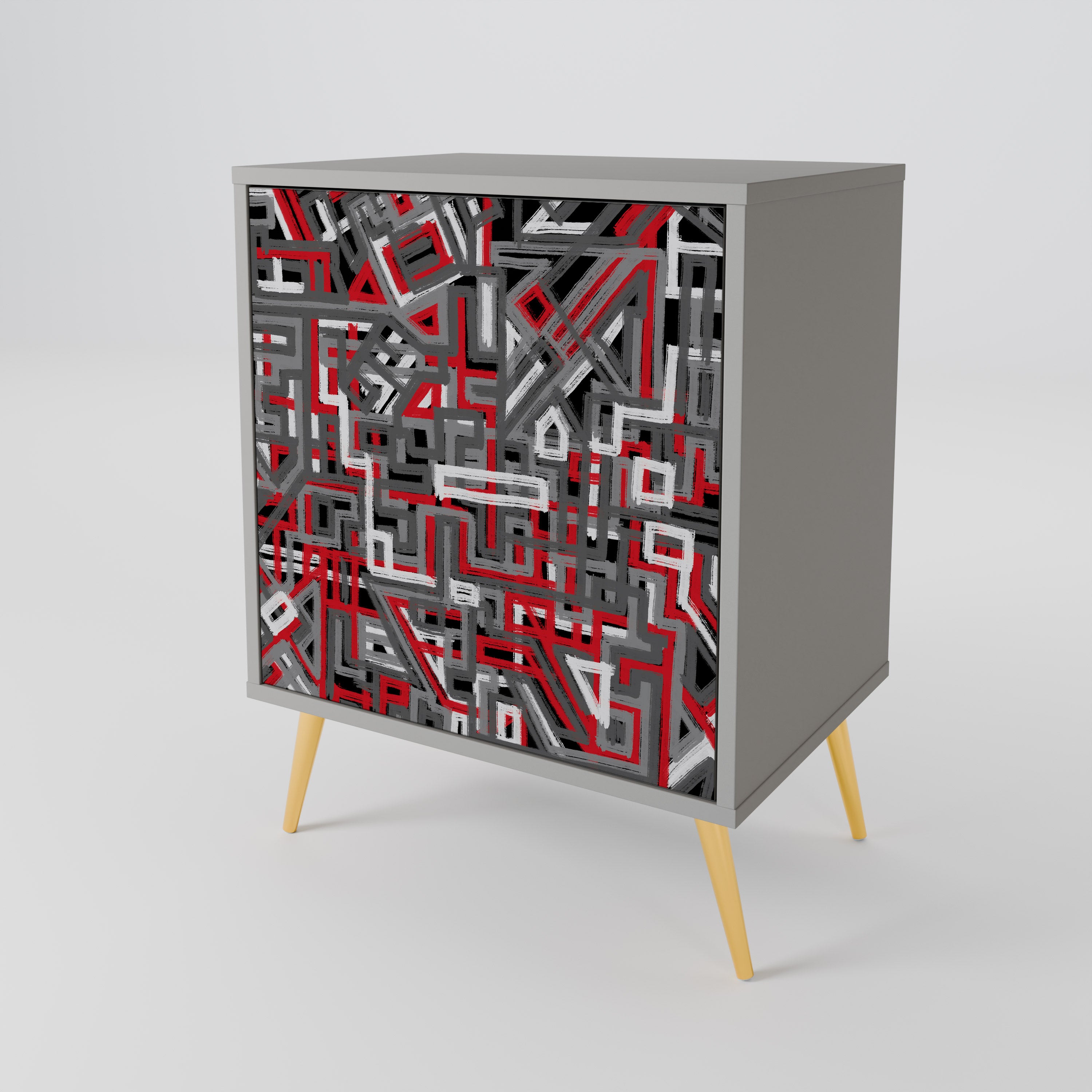 BROKEN LINES 1-Door Sideboard