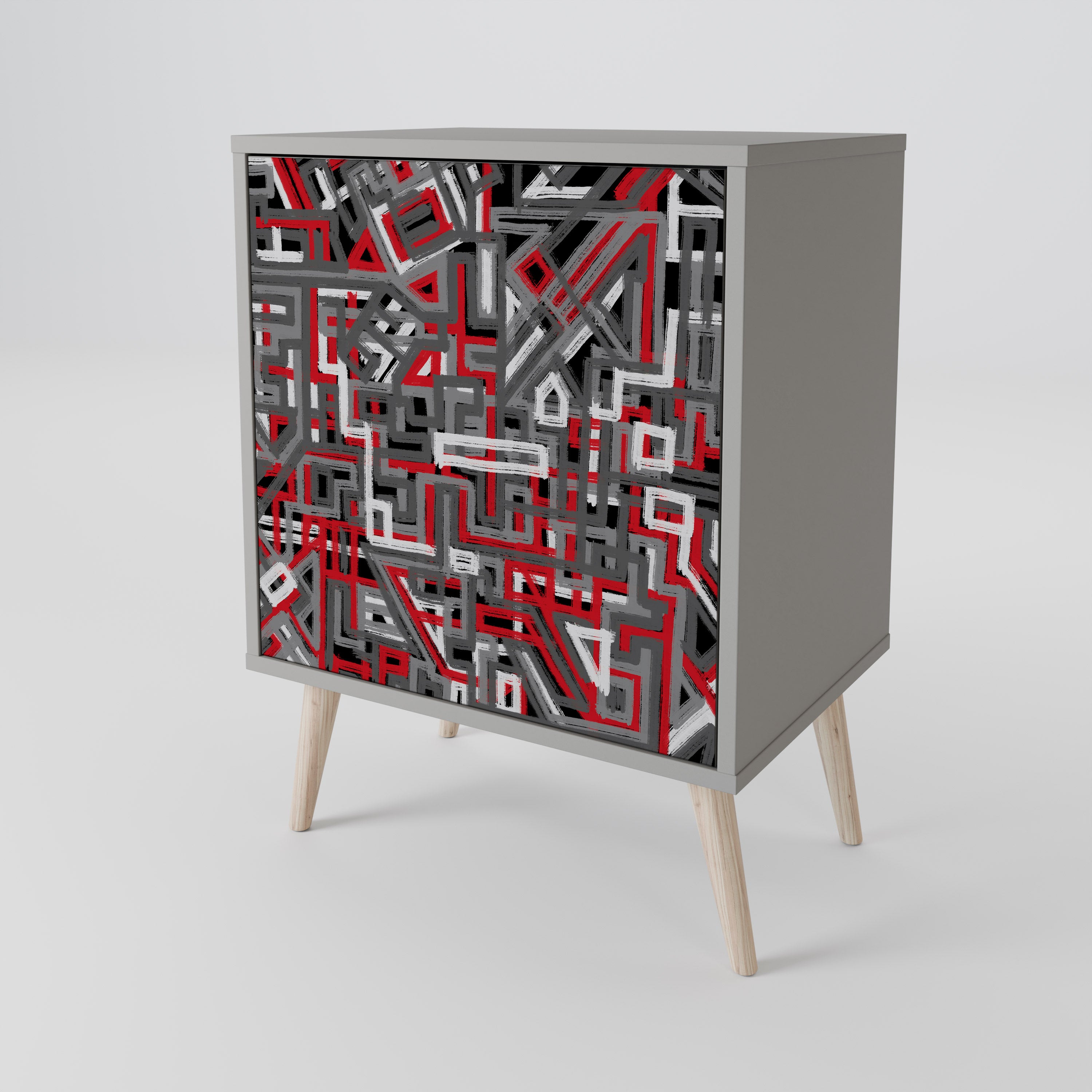BROKEN LINES 1-Door Sideboard