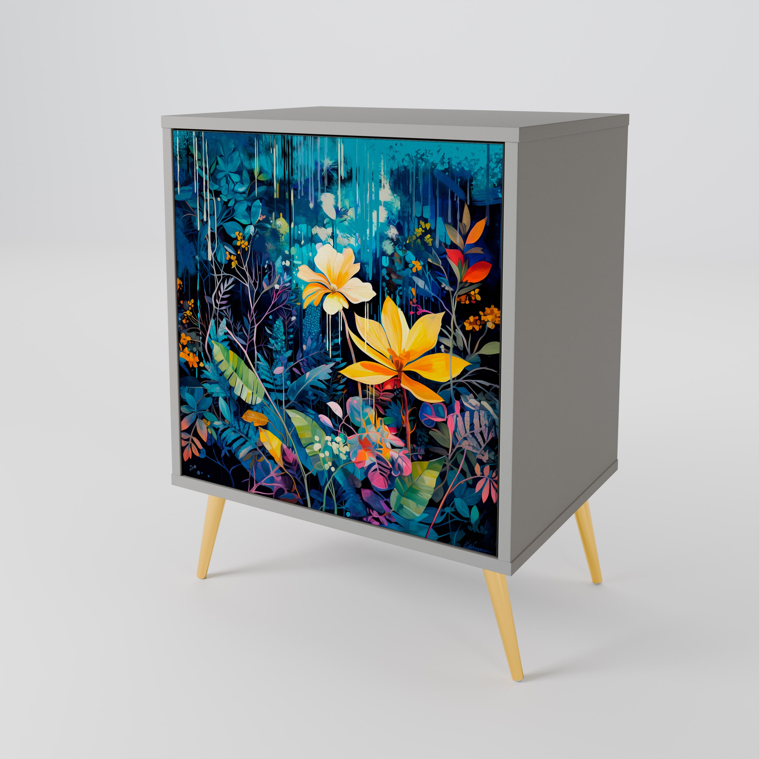 MIDNIGHT BLOSSOM 1-Door Sideboard
