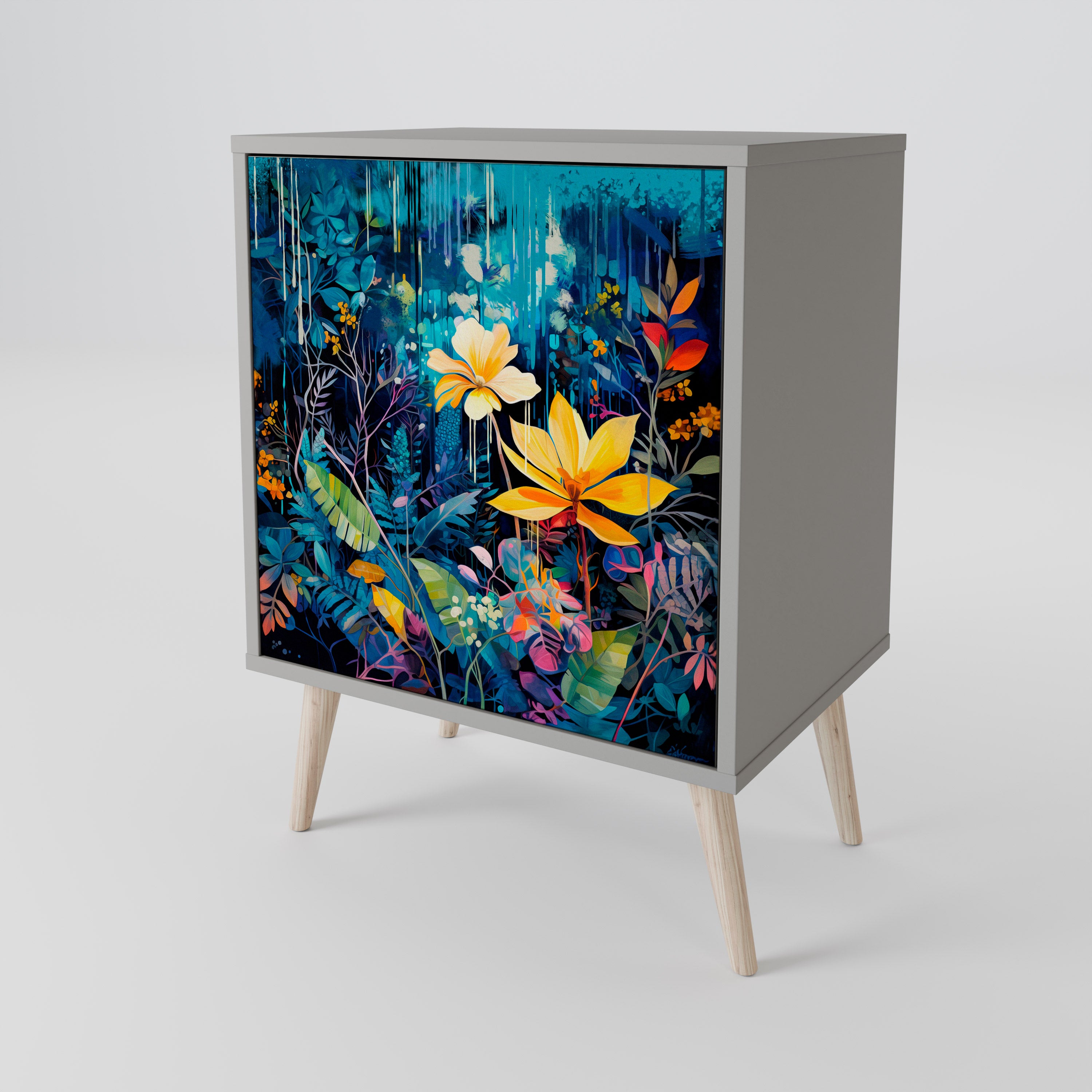 MIDNIGHT BLOSSOM 1-Door Sideboard