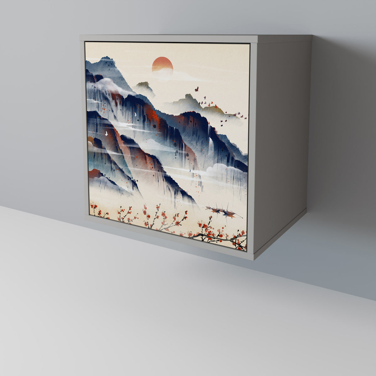 JAPANESE LANDSCAPE Skänk med en dörr