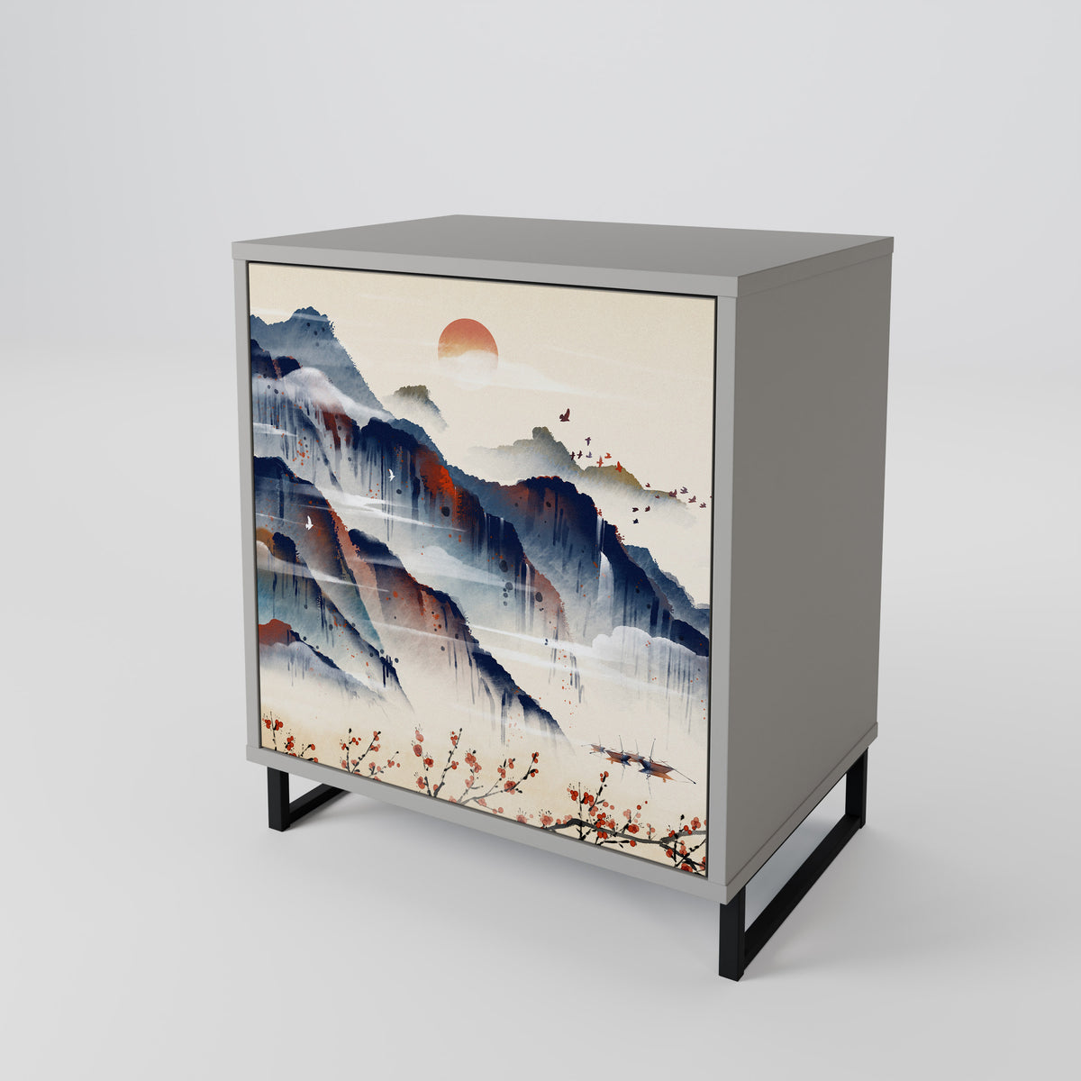 JAPANESE LANDSCAPE Skänk med en dörr