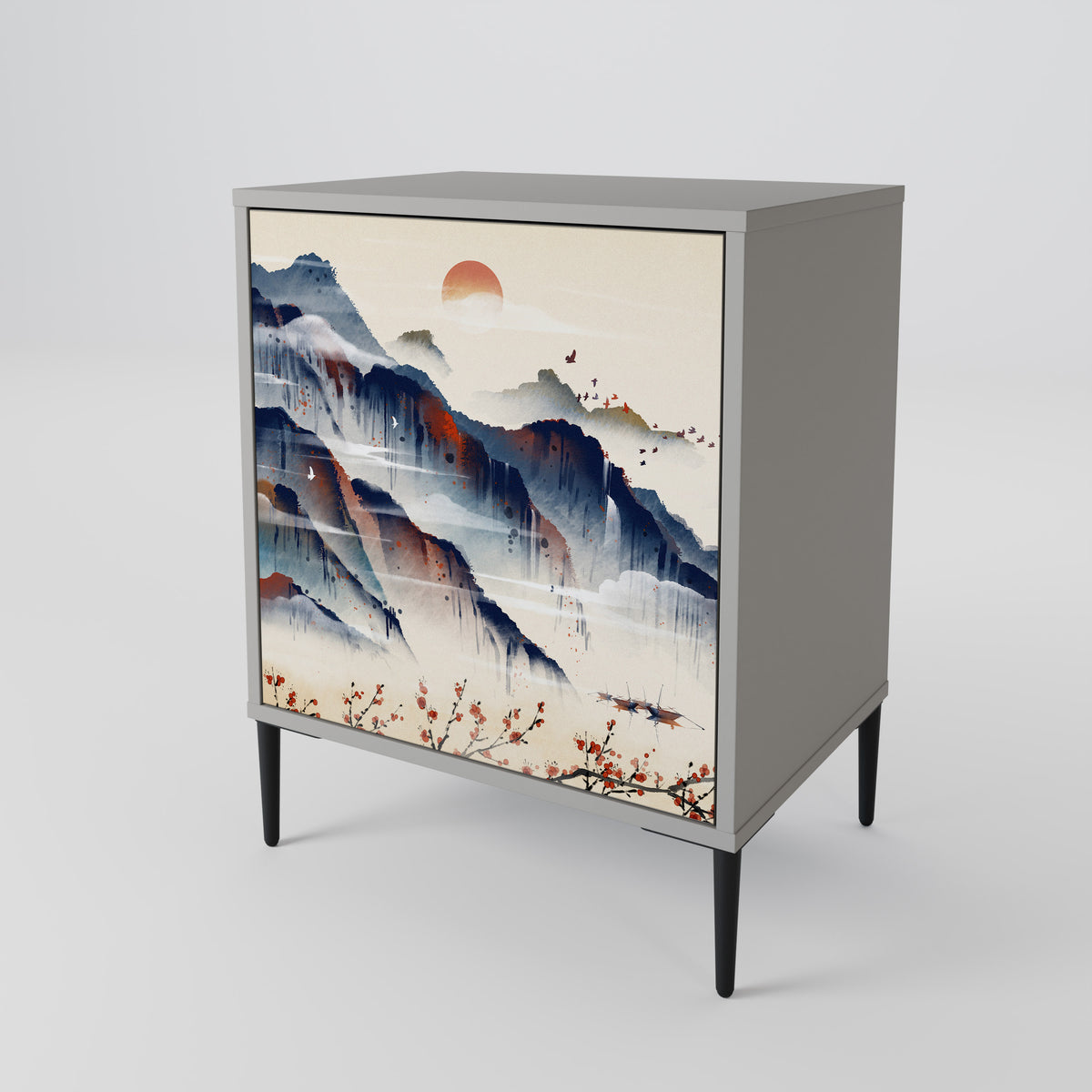 JAPANESE LANDSCAPE Skänk med en dörr