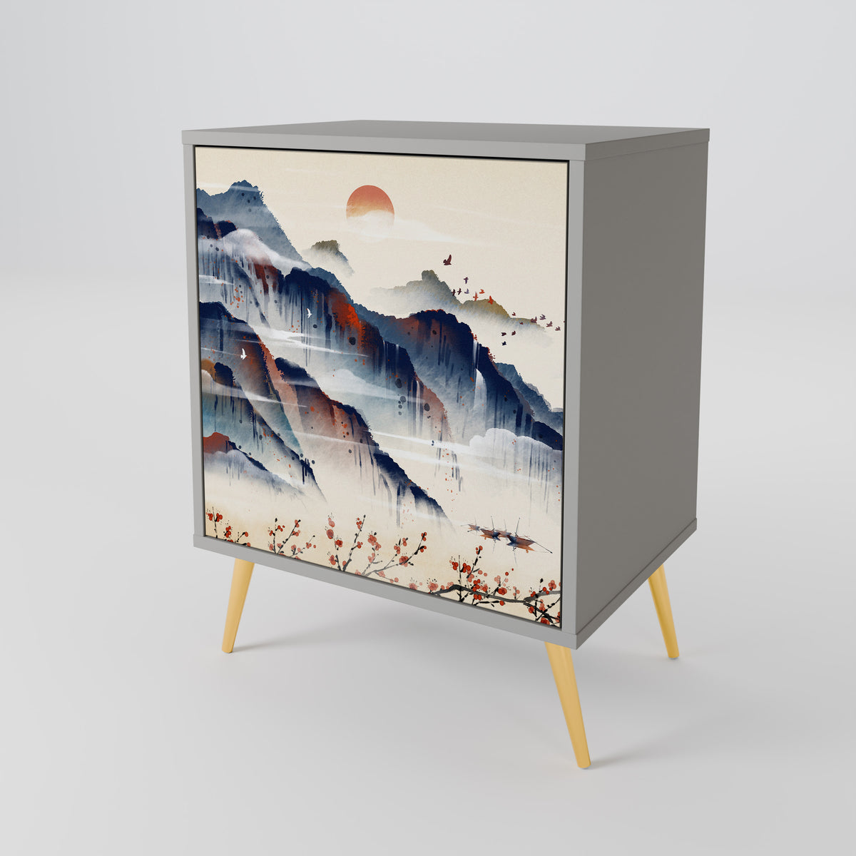 JAPANESE LANDSCAPE Skänk med en dörr