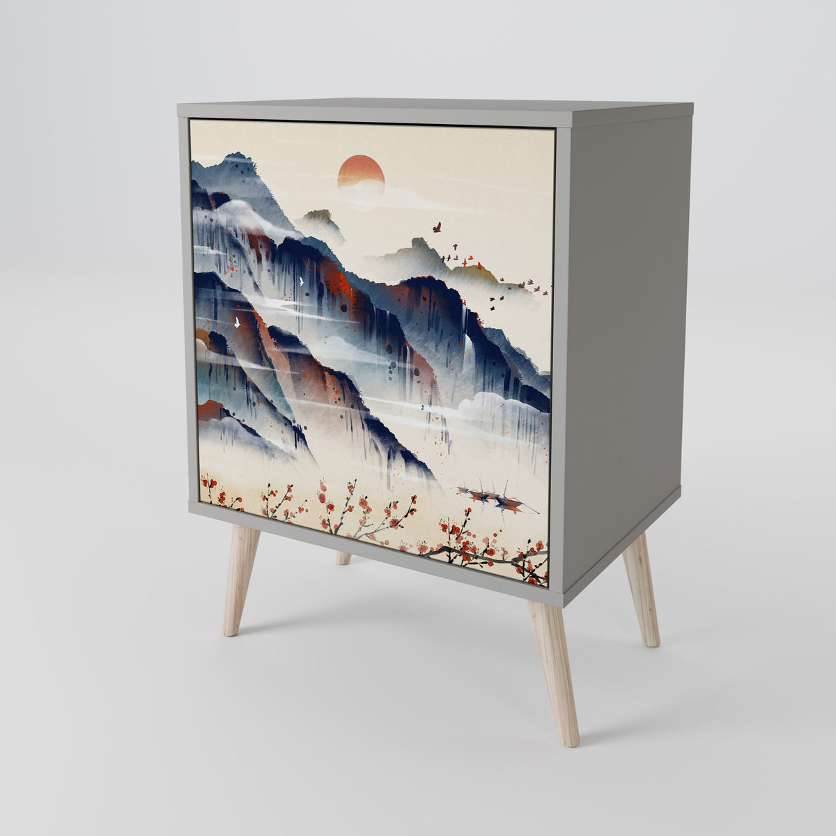 JAPANESE LANDSCAPE Skänk med en dörr