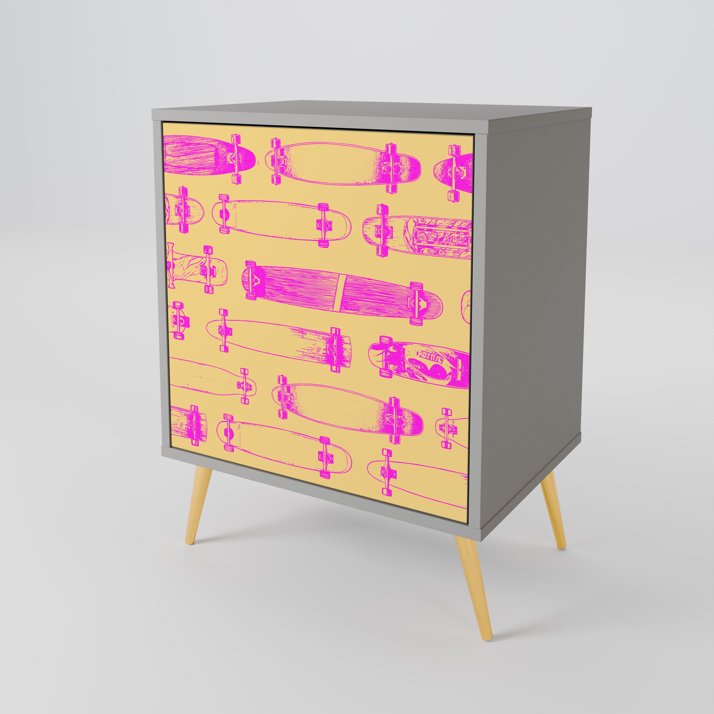 SKATEBOARD ARTISTRY Skänk med 1 dörr