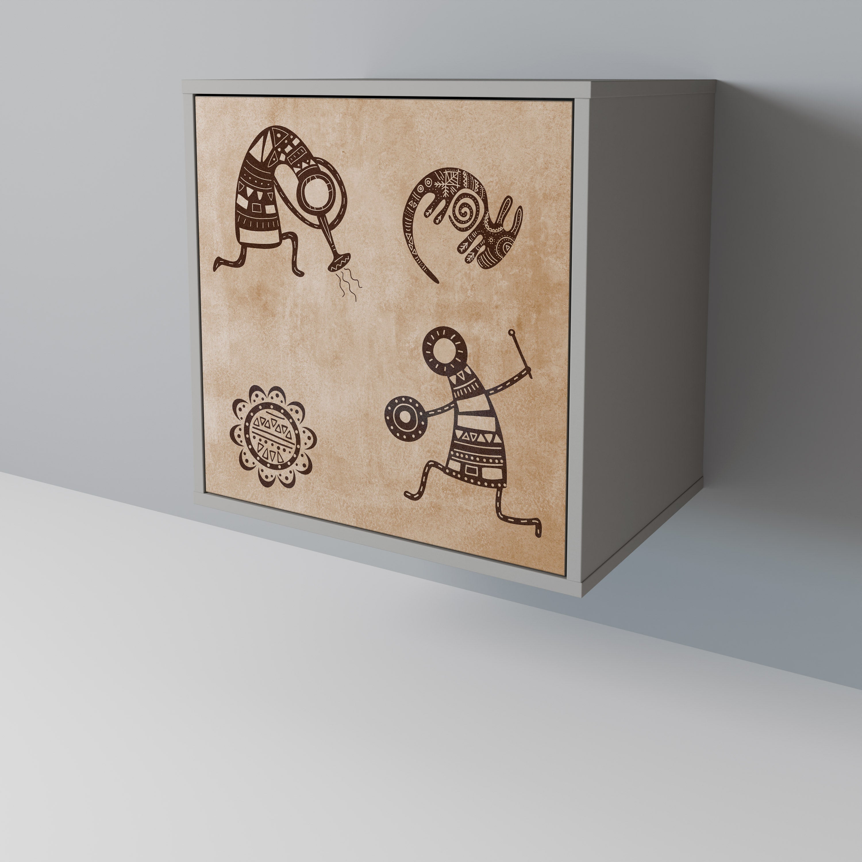 Skänk i afrikansk stil med 1 dörr