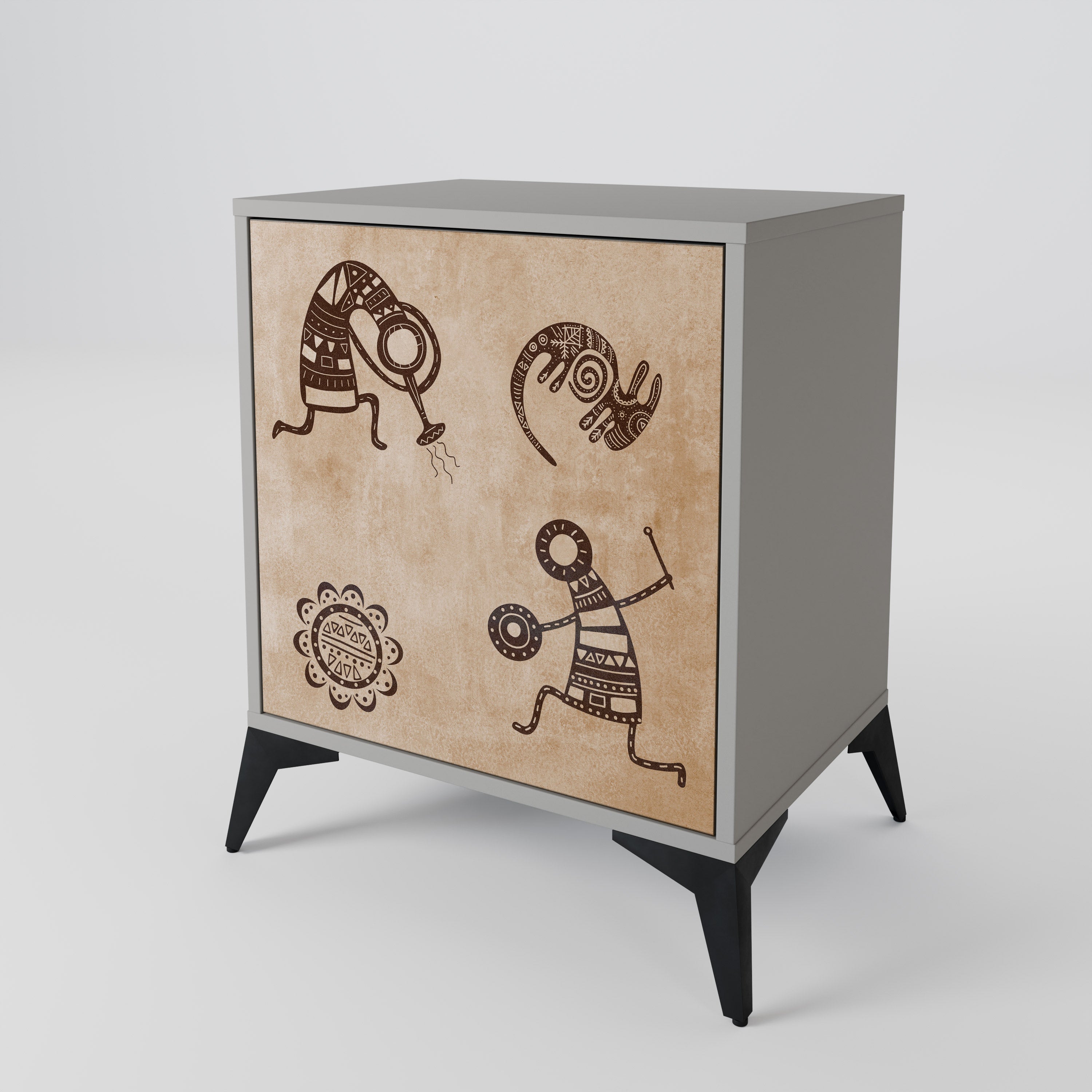 Skänk i afrikansk stil med 1 dörr