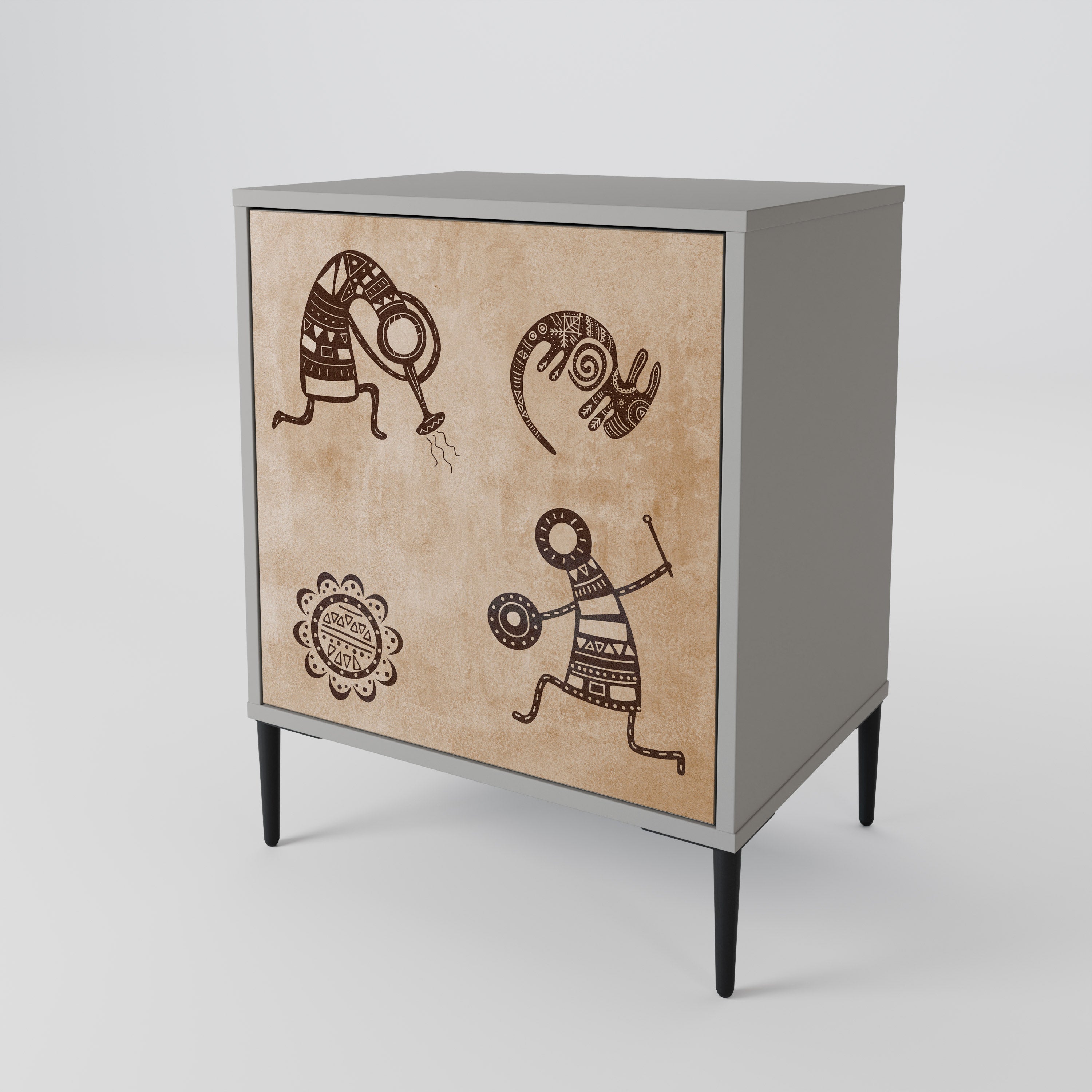 Skänk i afrikansk stil med 1 dörr