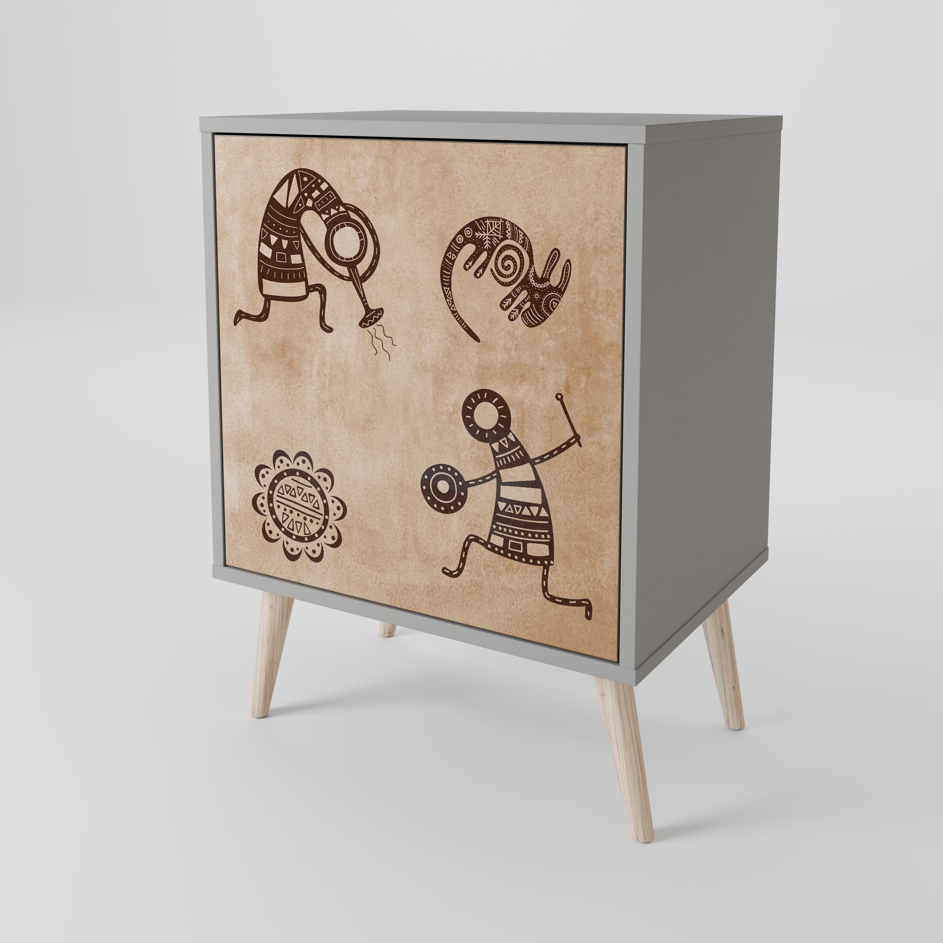 Skänk i afrikansk stil med 1 dörr