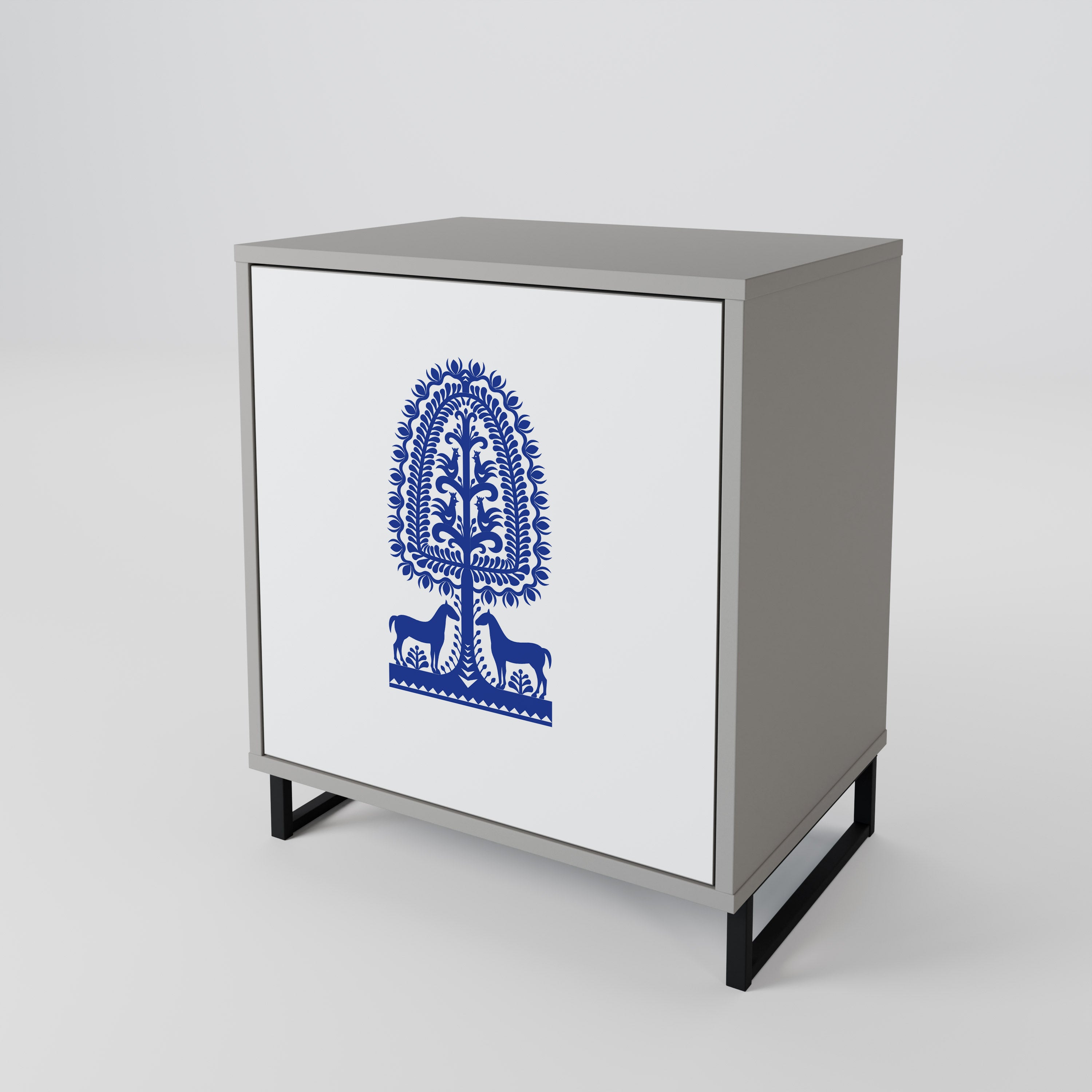 POLSK FOLKKONST SKÄNK med 1 dörr