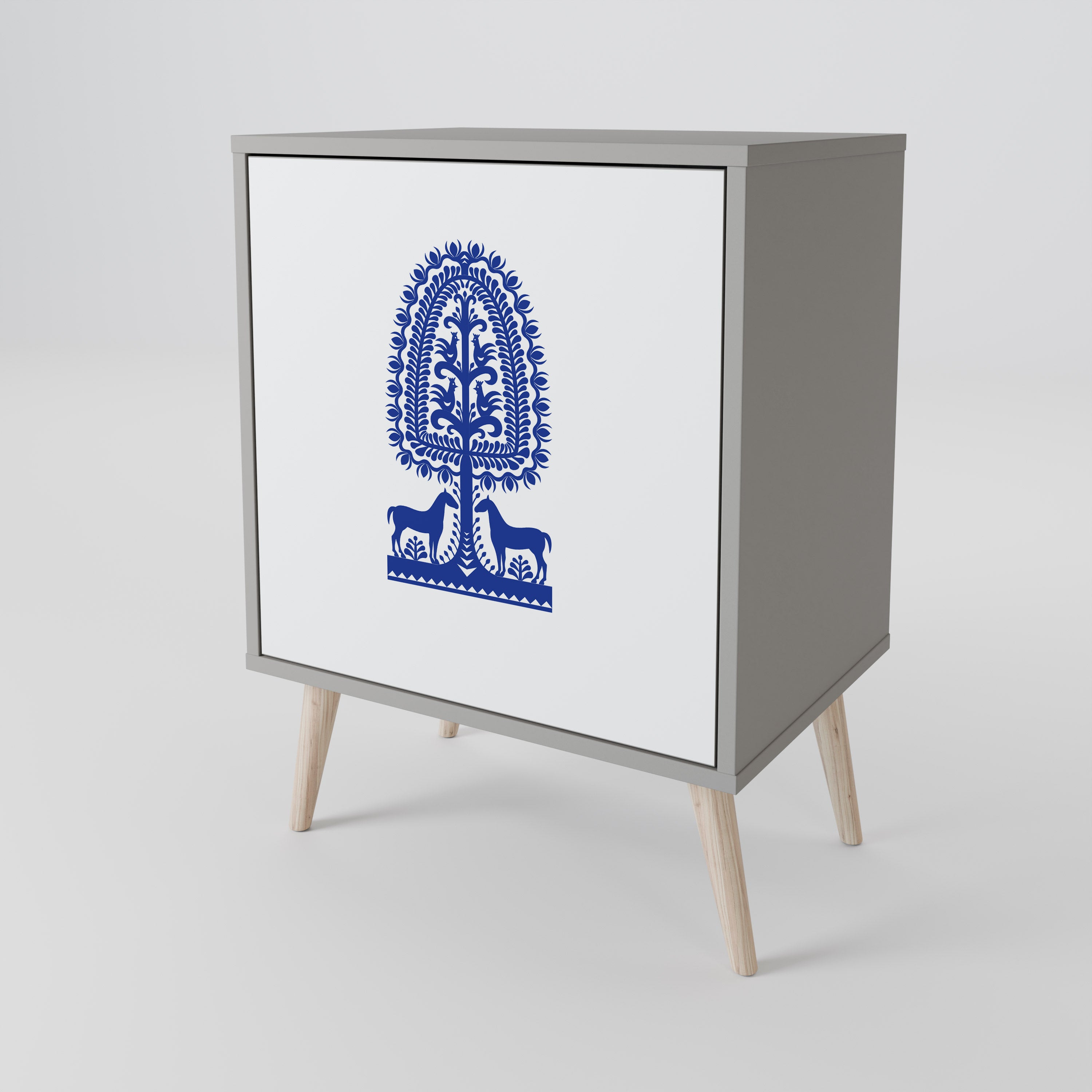 POLSK FOLKKONST SKÄNK med 1 dörr