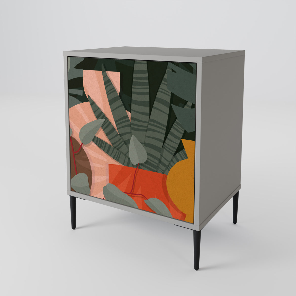 TROPICAL COMPOSITION Skänk med en dörr