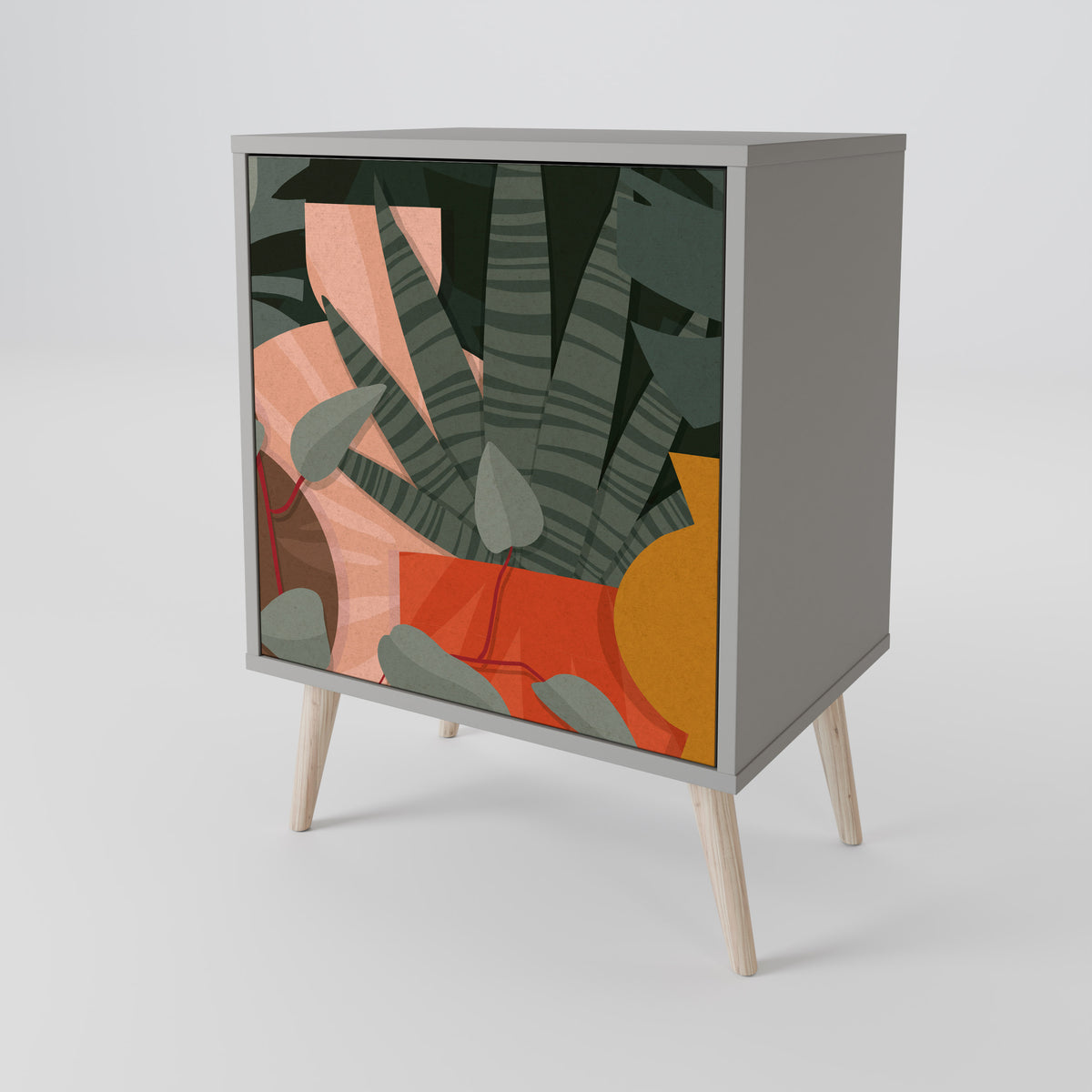 TROPICAL COMPOSITION Skänk med en dörr