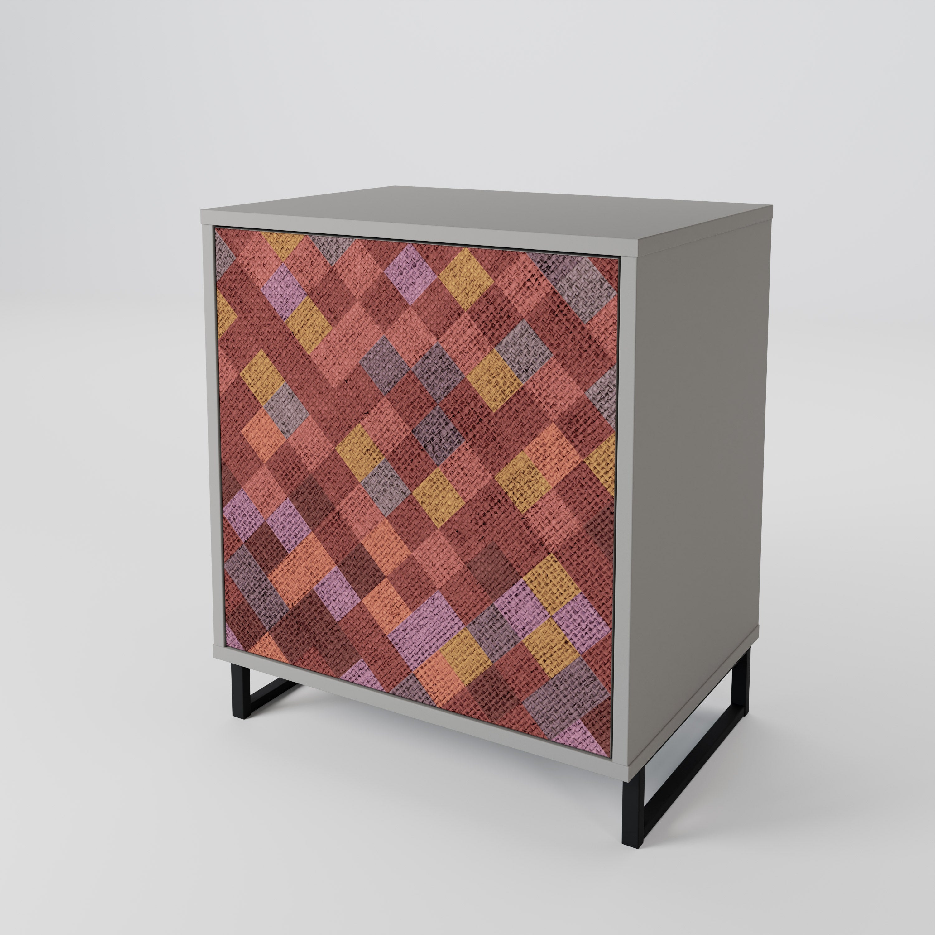 PAINTED SQUARES 1-Door Sideboard