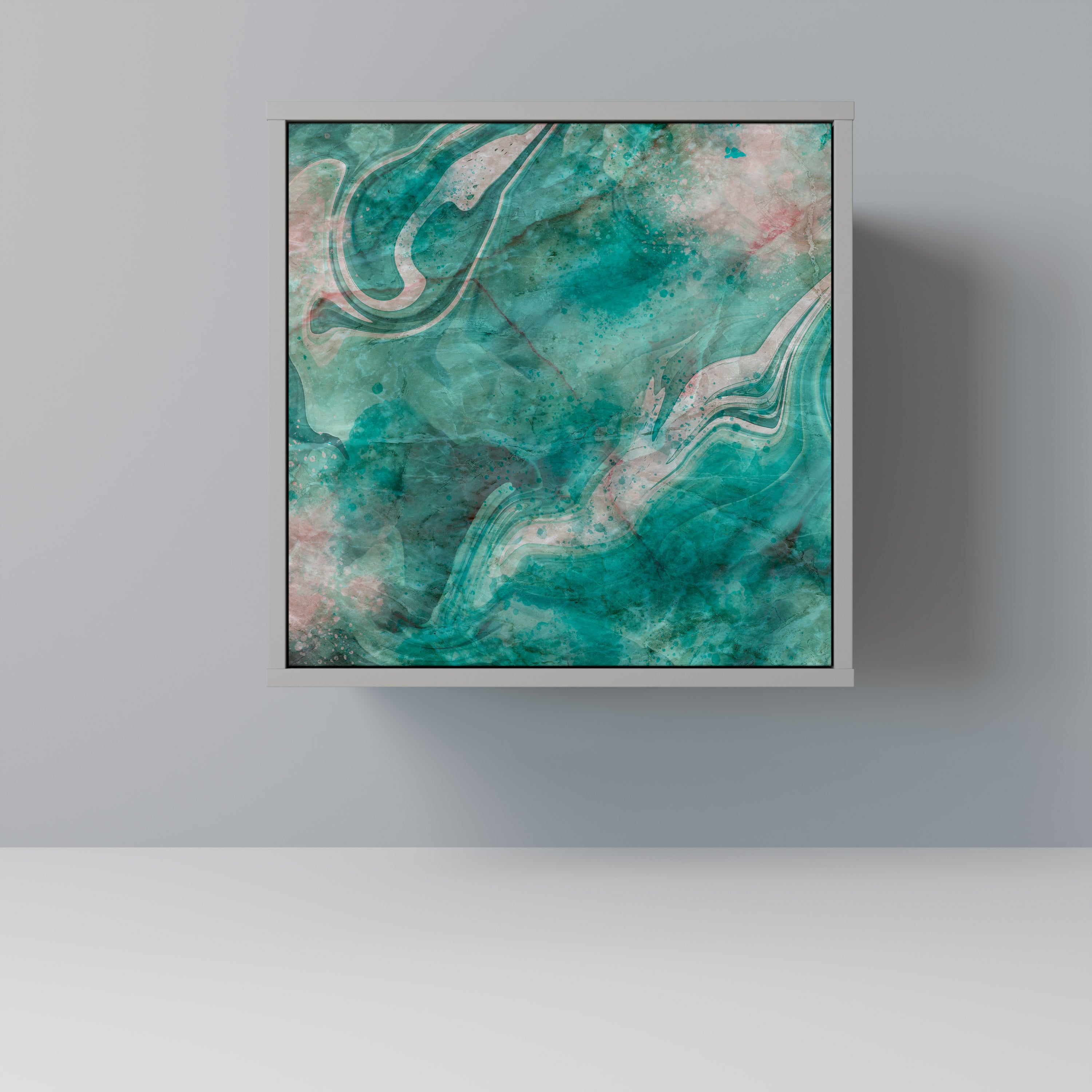 ABSTRACT ALCHEMY skänk med 1 dörr i grå finish