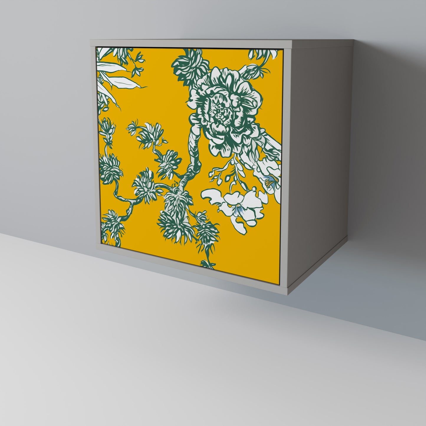 YELLOW CHINOISERIE Skänk med en dörr