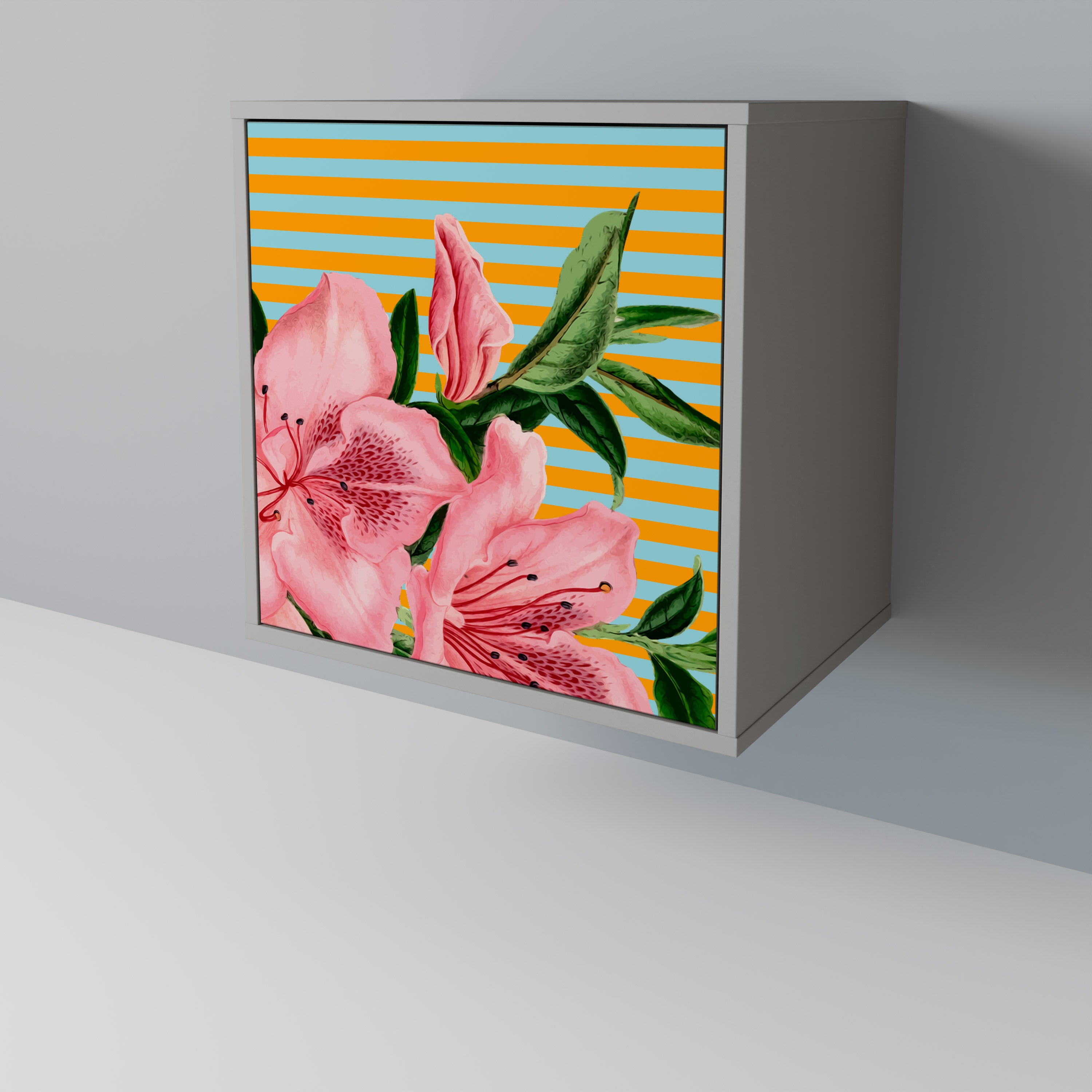 FRAGILE BEAUTY Skänk med 1 dörr i grå finish