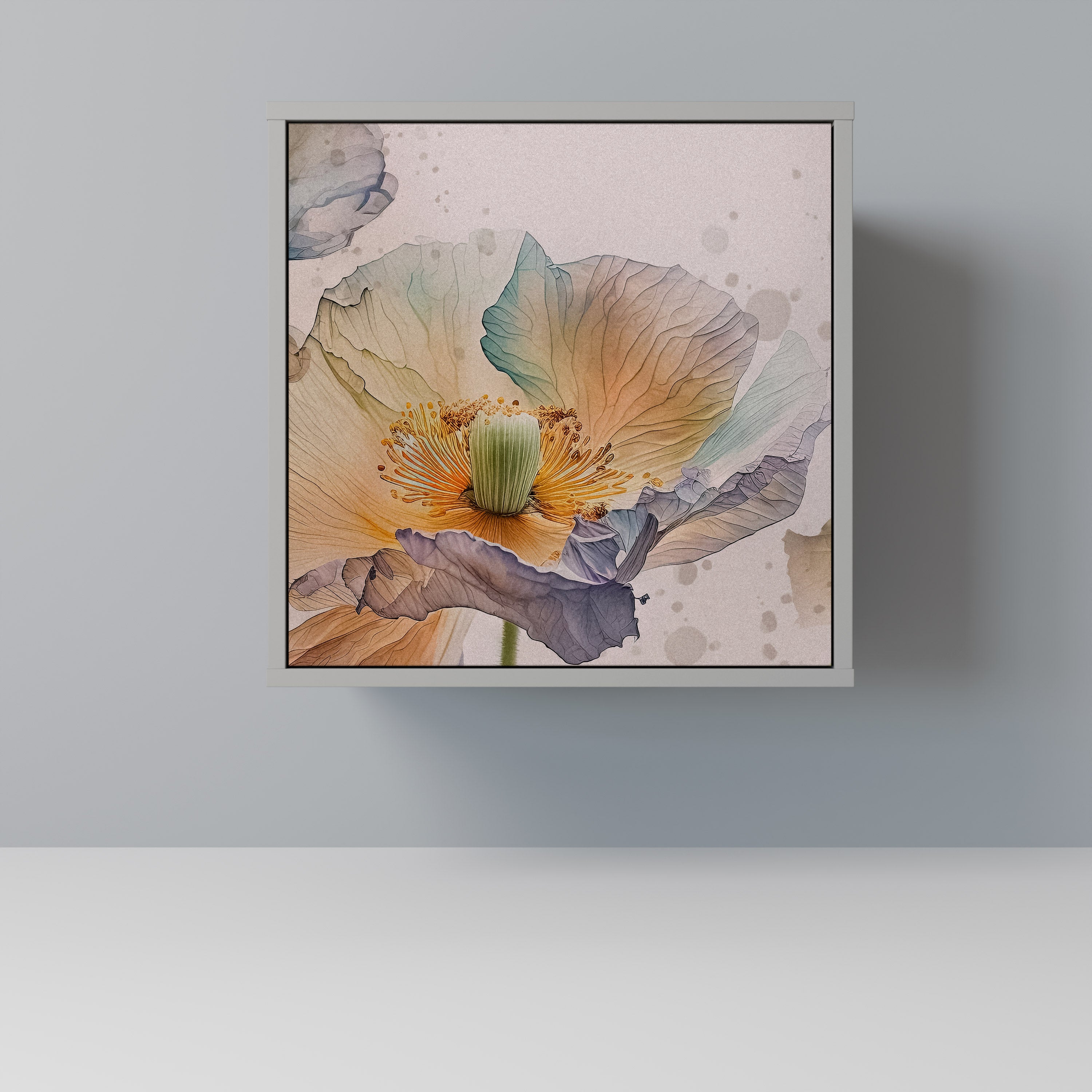 SOFTEN POPPY skänk med 1 dörr i grå finish