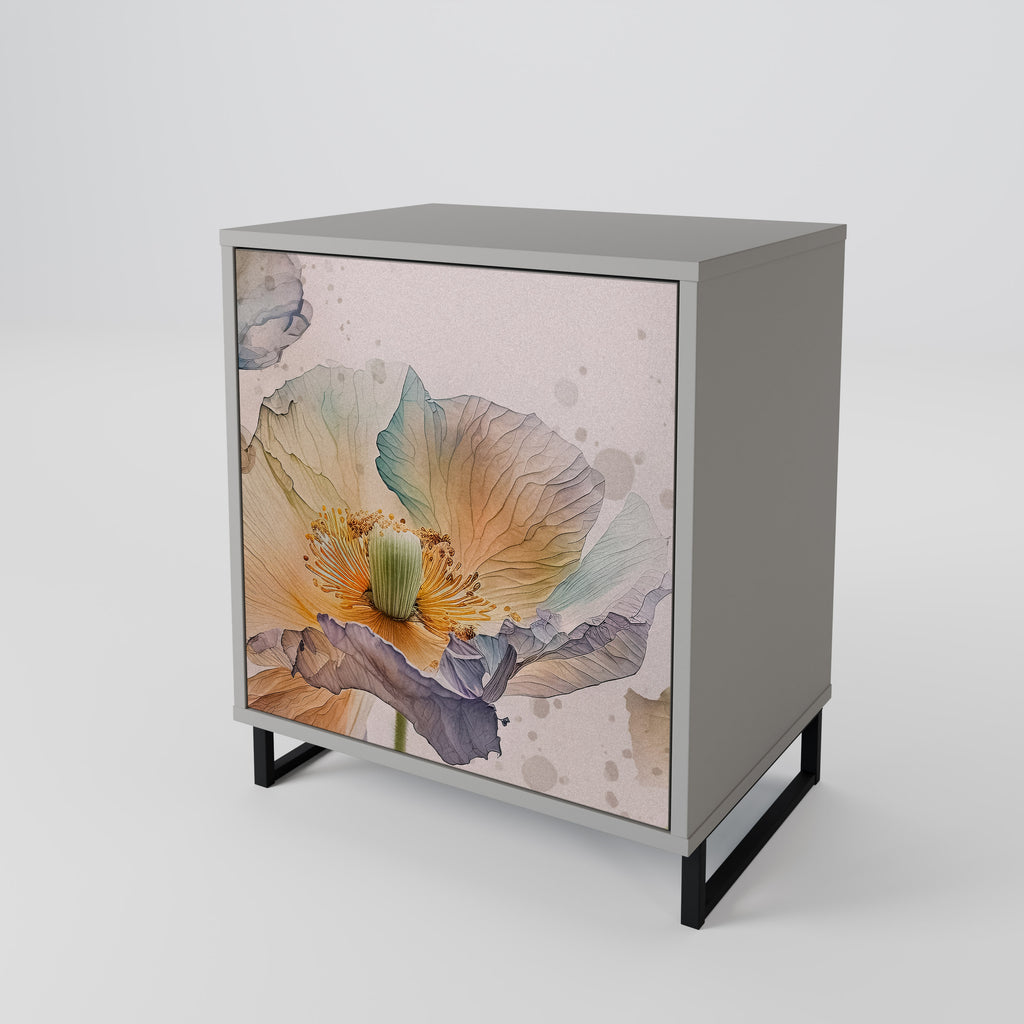 SOFTEN POPPY skänk med 1 dörr i grå finish