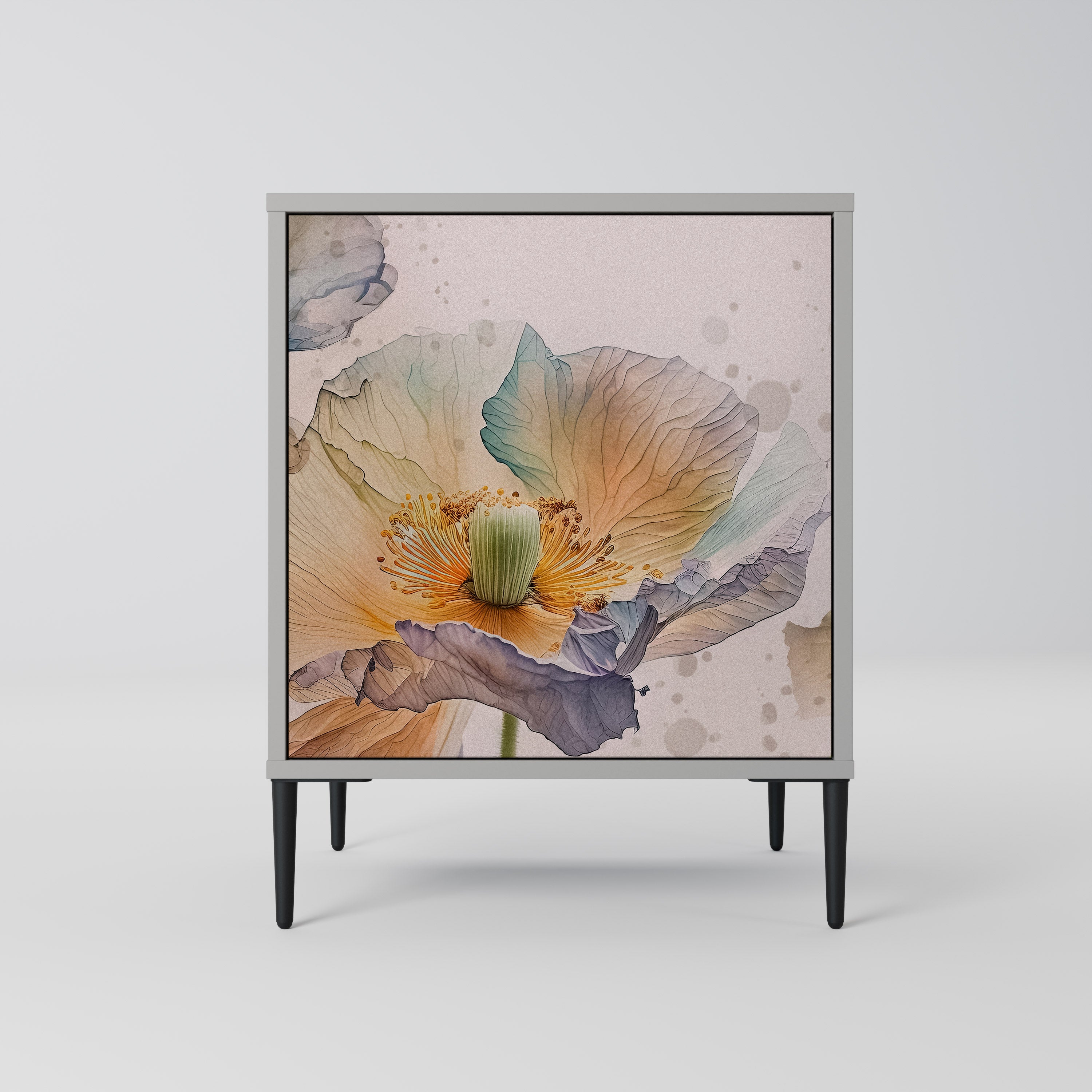 SOFTEN POPPY skänk med 1 dörr i grå finish