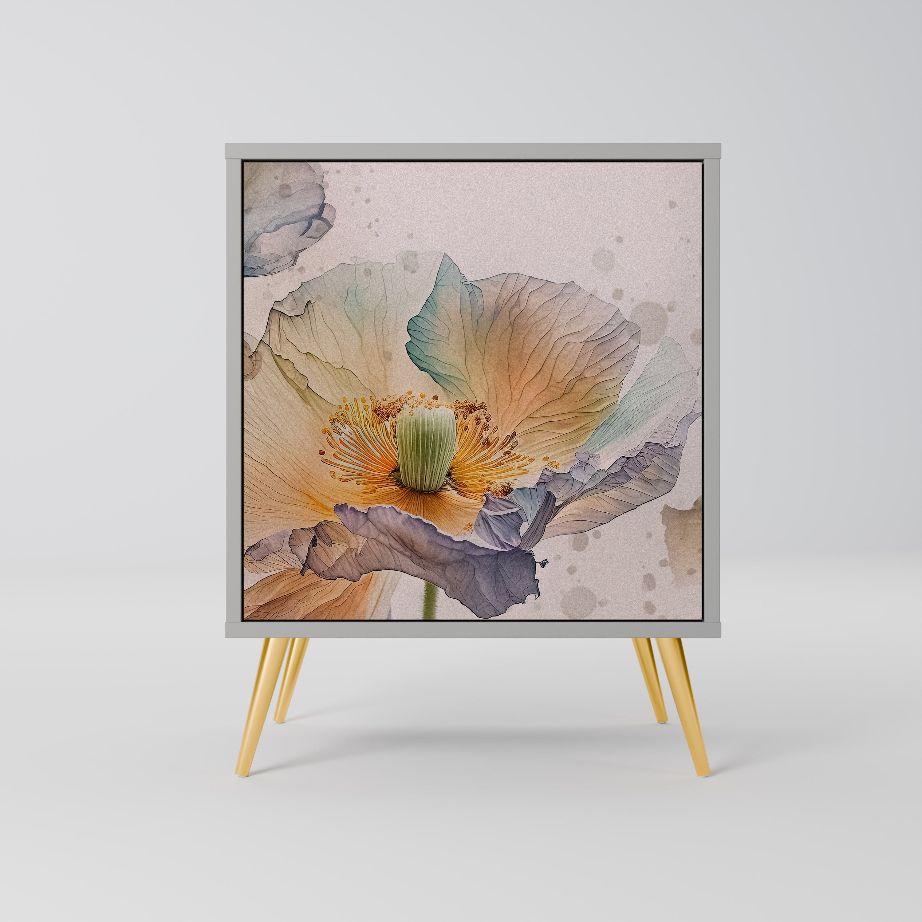 SOFTEN POPPY skänk med 1 dörr i grå finish