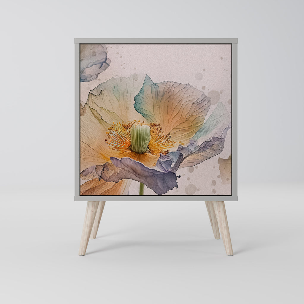 SOFTEN POPPY skänk med 1 dörr i grå finish