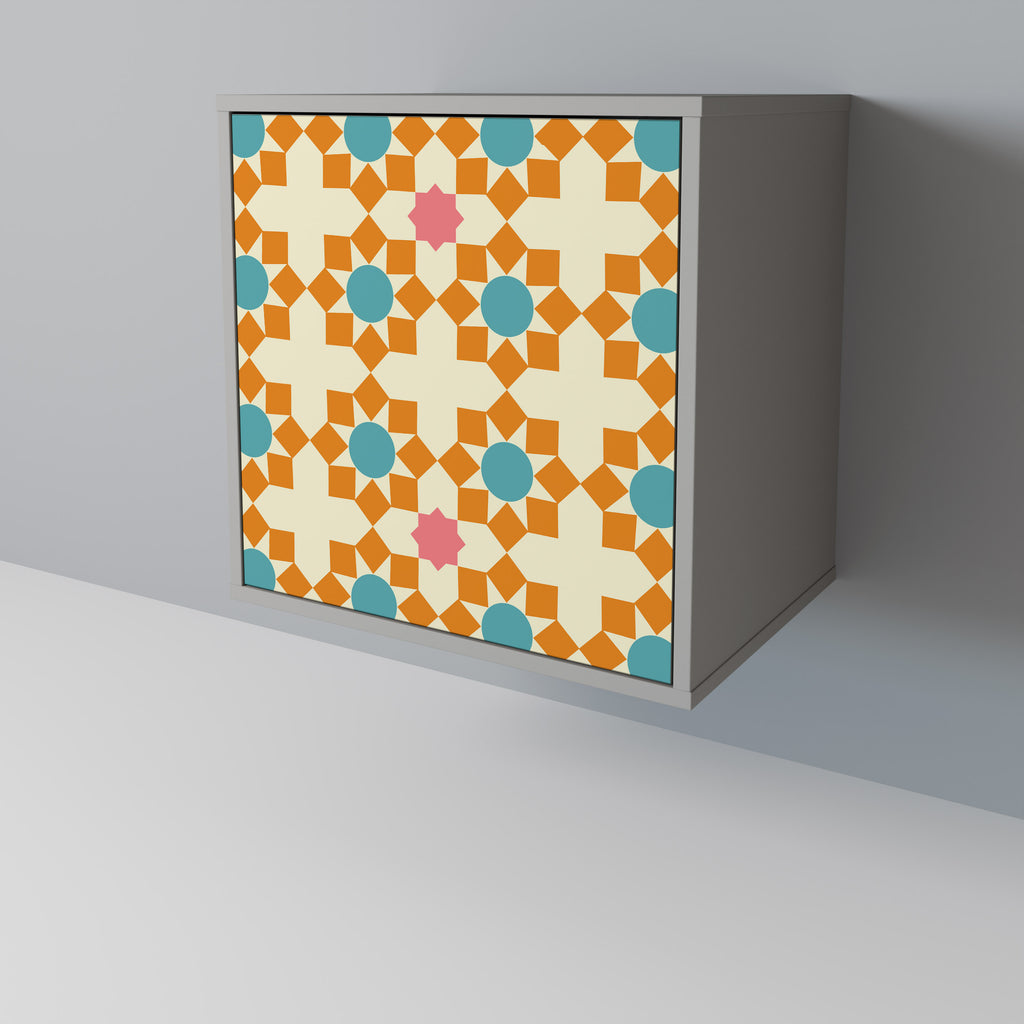 BLOMSTERDEKORATION 1-dörrs skänk i grå finish