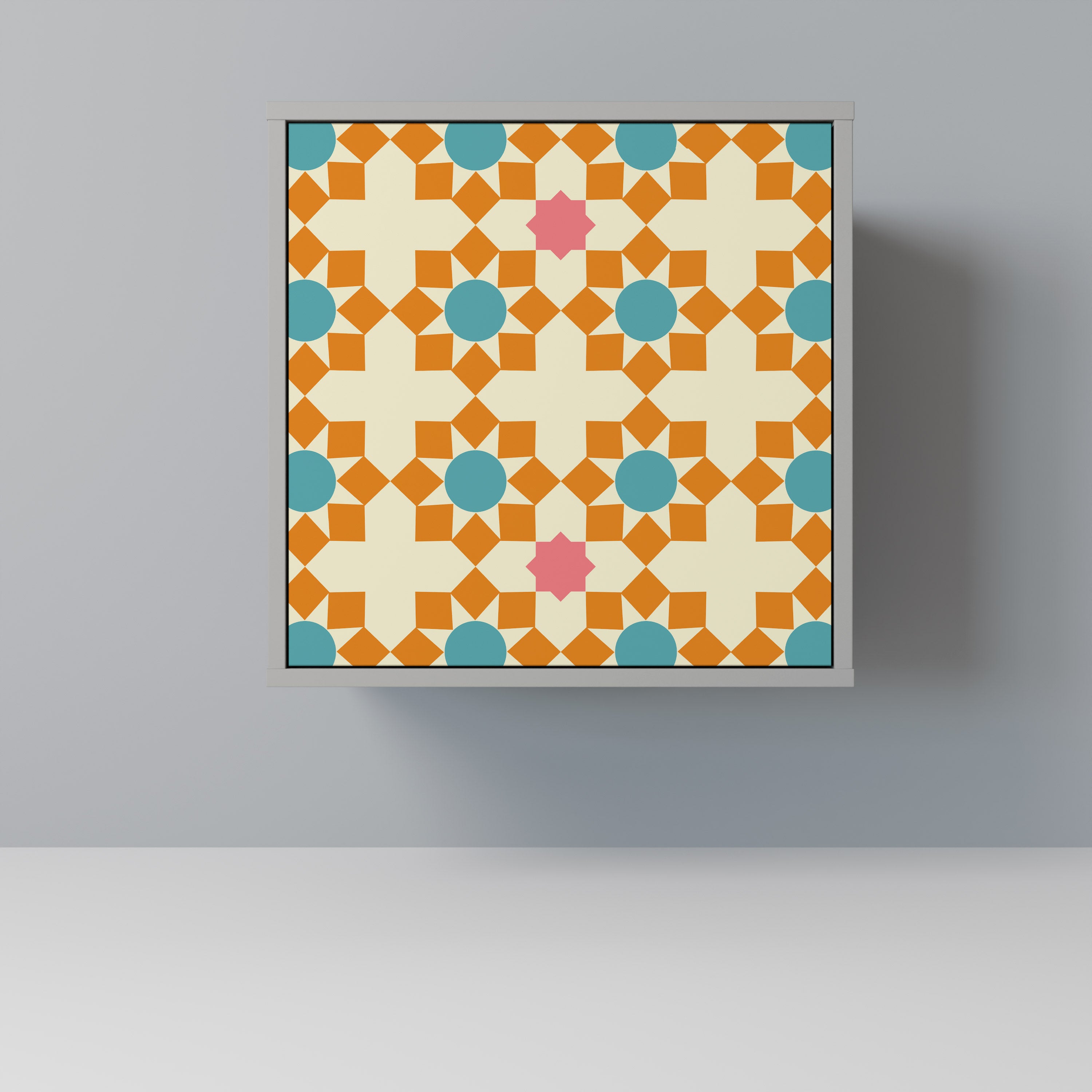 BLOMSTERDEKORATION 1-dörrs skänk i grå finish